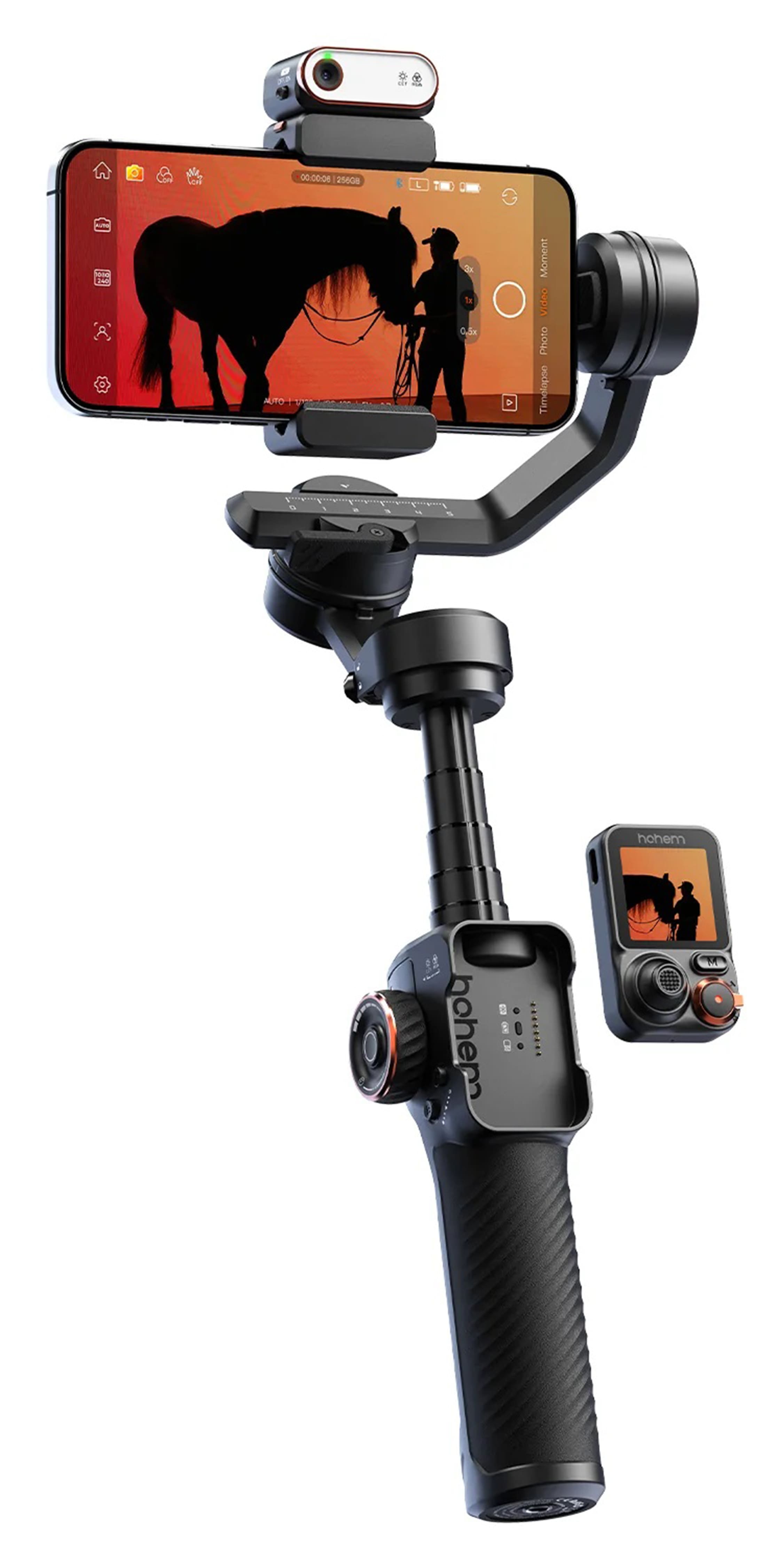 Hohem - iSteady M7 3-Axis Gimbal Stabilizer for Smartphone w/ AI Tracking, Remote Control, Extendable Pole, & Magnetic RGB L…