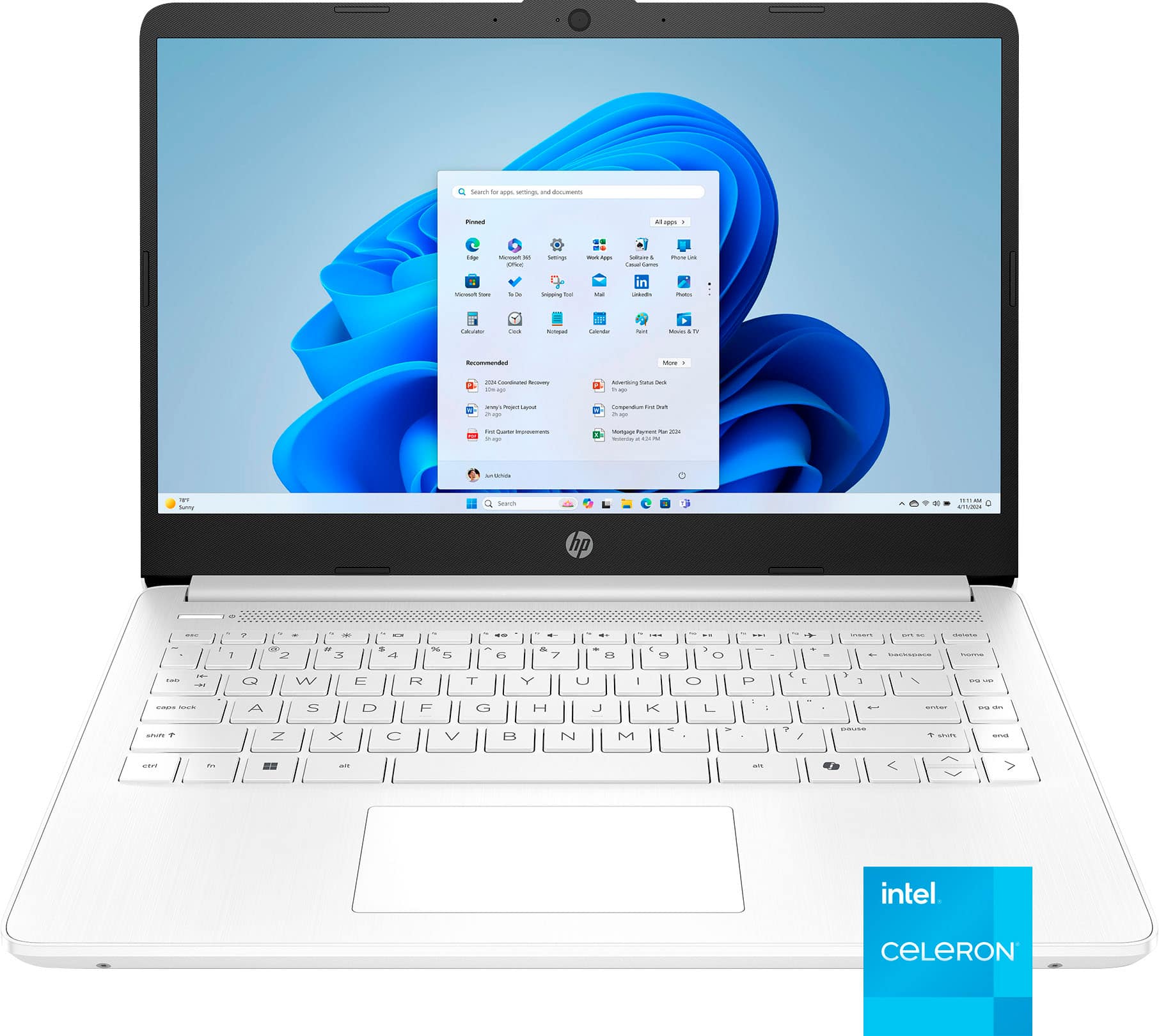 HP - 14" Laptop - Intel Celeron N4500 2021 - 4GB Memory - 64GB eMMC - Snowflake White product image