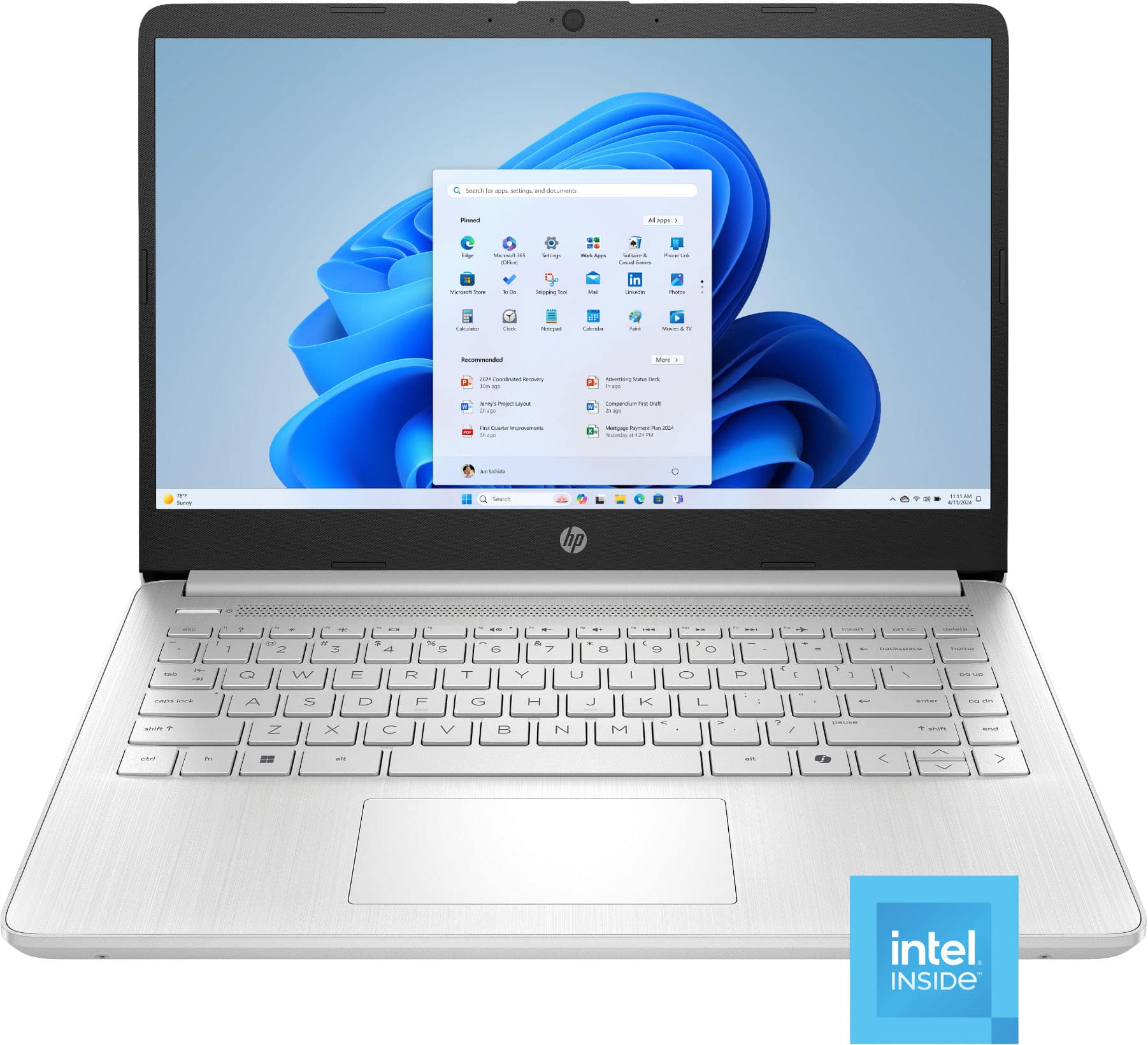 HP - 14" Laptop - Intel N150 Processor - 4GB Memory - 128GB UFS - Natural Silver product image