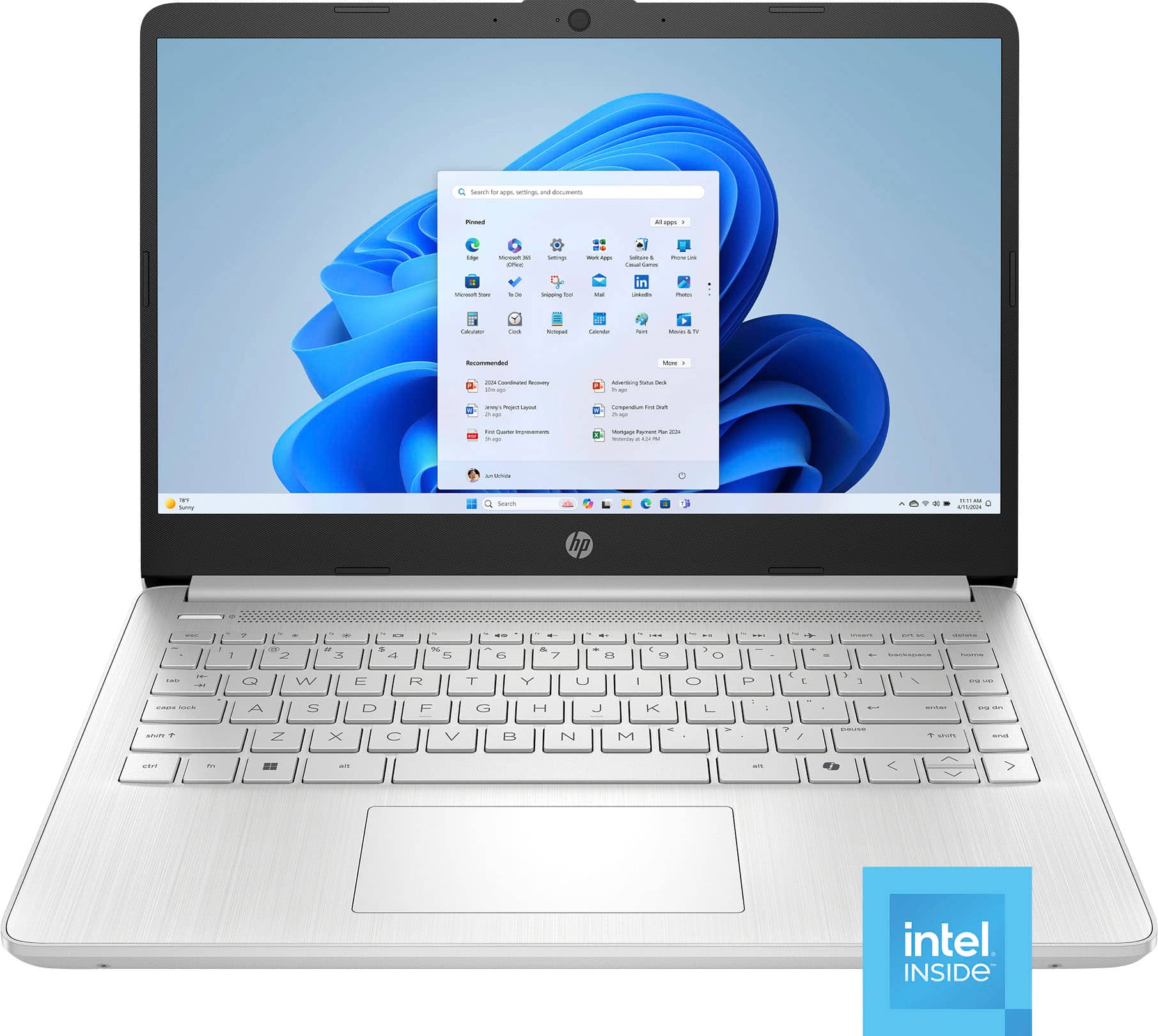 HP - 14" Laptop - Intel Processor N150 2025 - 4GB Memory - 128GB UFS - Natural Silver product image