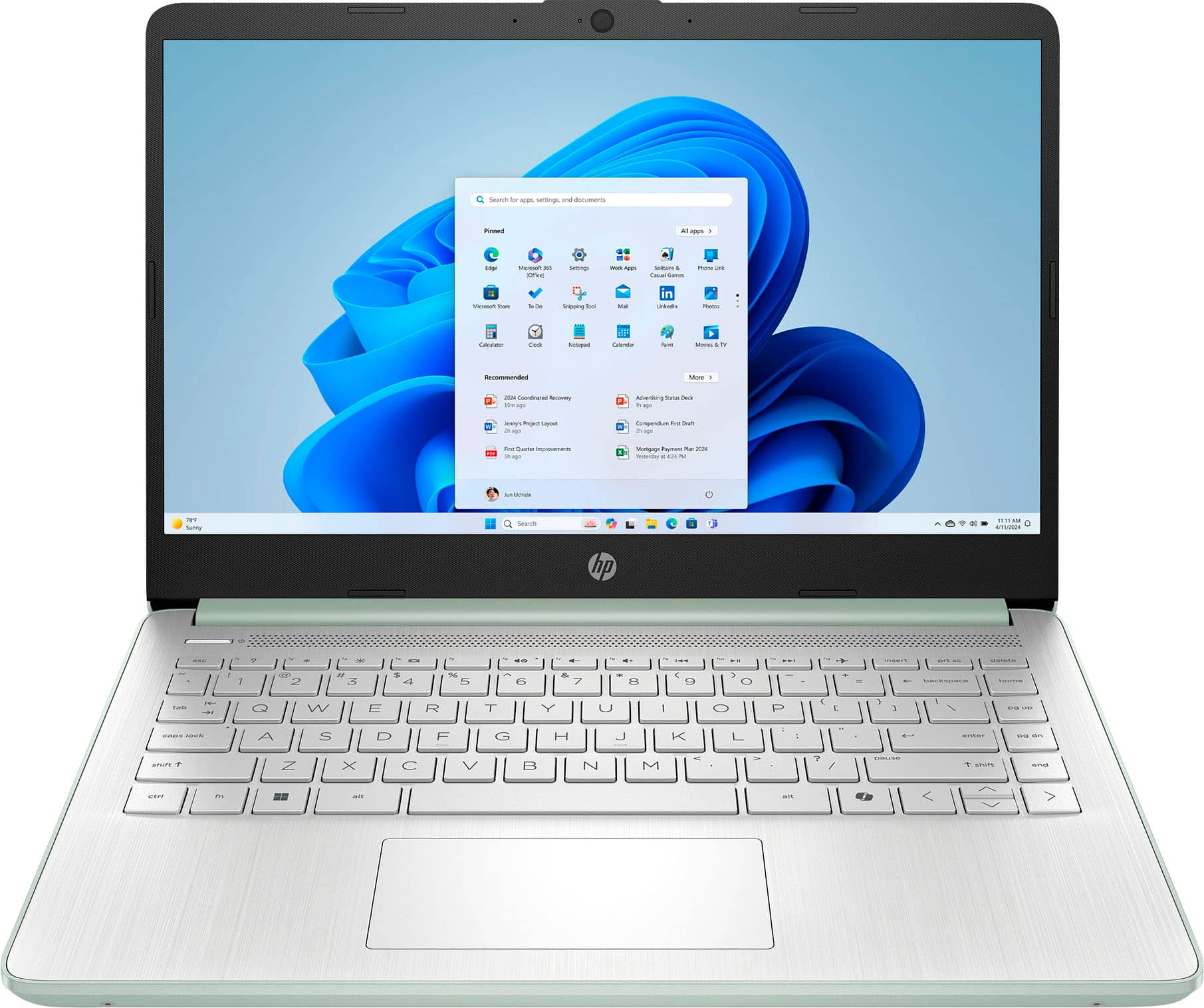 HP - 14" Laptop - Intel Processor N150 2025 - 4GB Memory - 128GB UFS - Willow Green product image