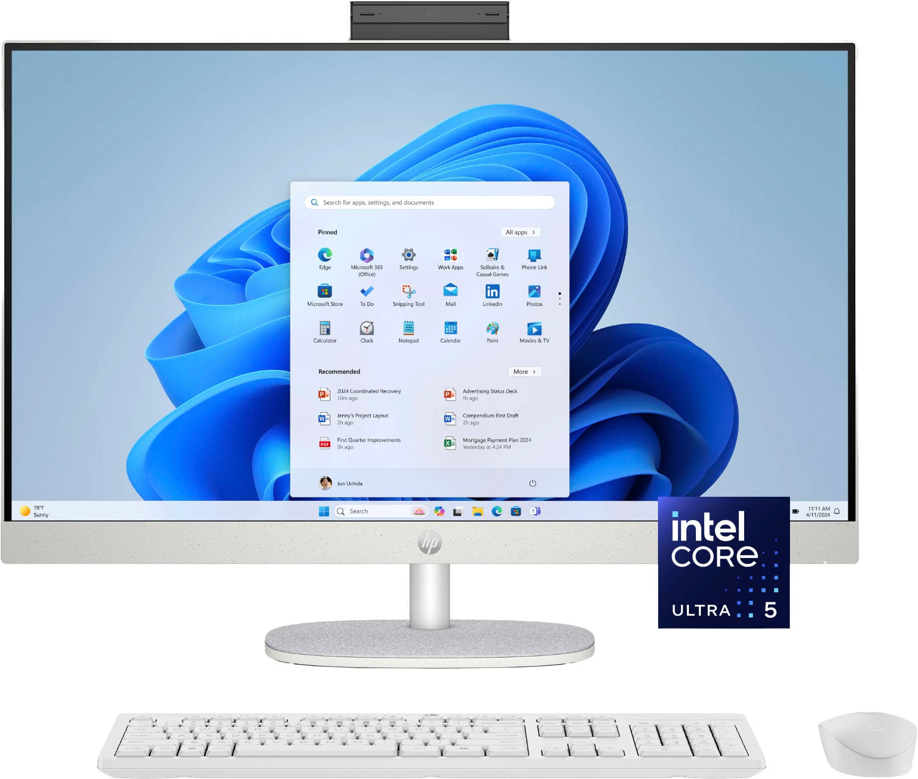 HP - 27" Full HD Touch-Screen All-in-One with Adjustable Height - Intel Core Ultra 5 225U 2025 - 8GB DDR5 Memory - 512GB SSD…