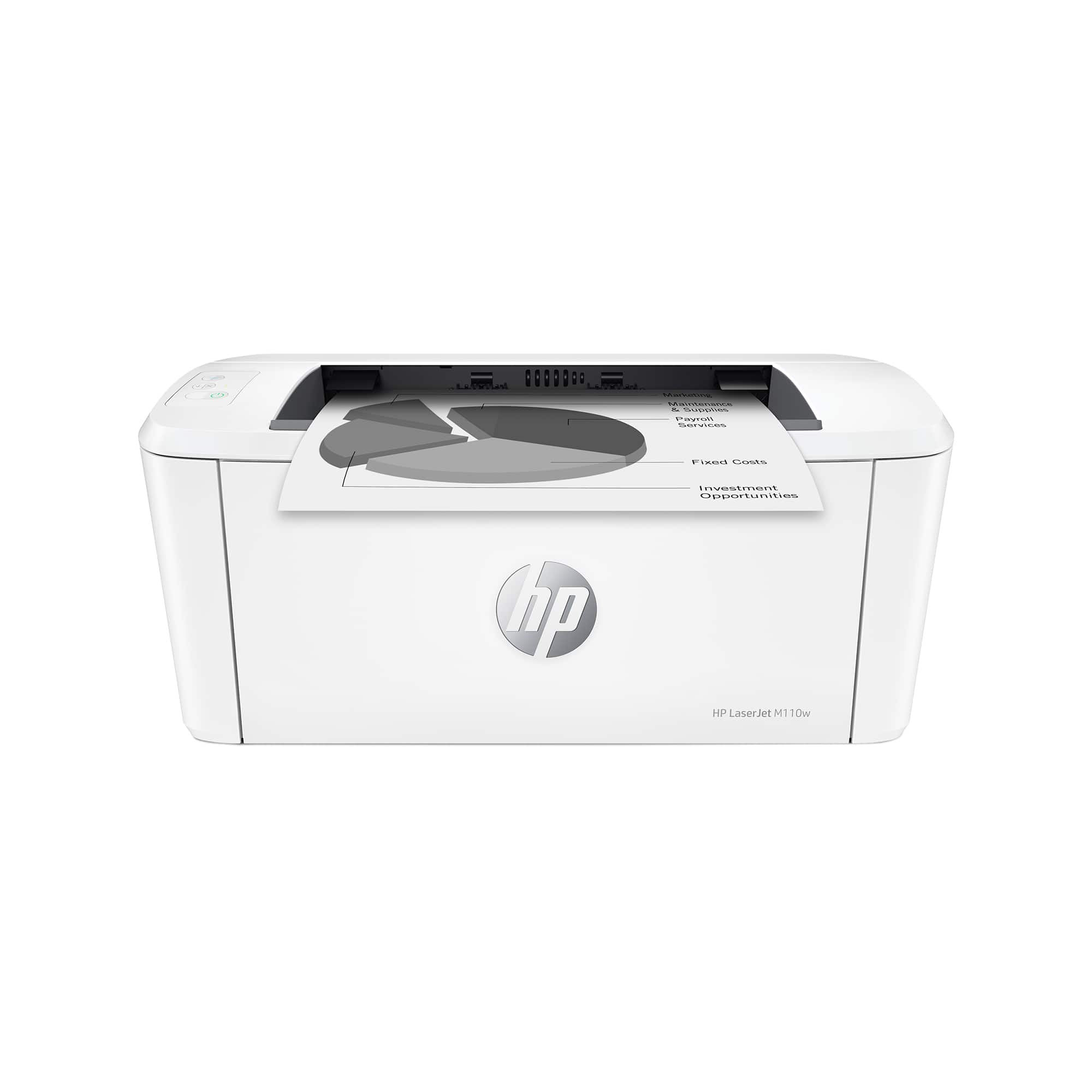 HP - LaserJet M110w Wireless AI-Enabled Black and Laser Printer - White product image