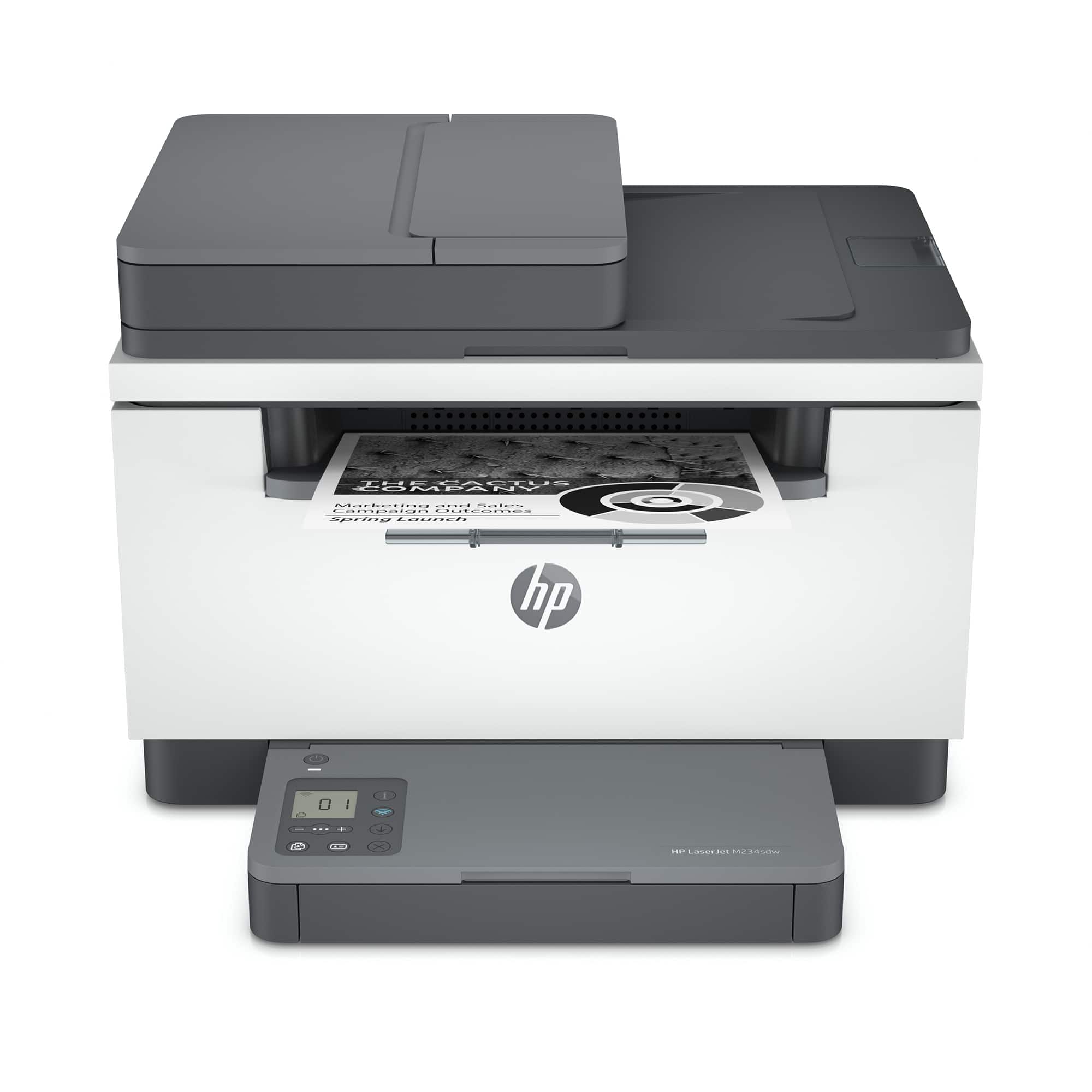 HP - LaserJet M234sdw Wireless AI-Enabled Black-and-White Laser Printer - White & Slate product image
