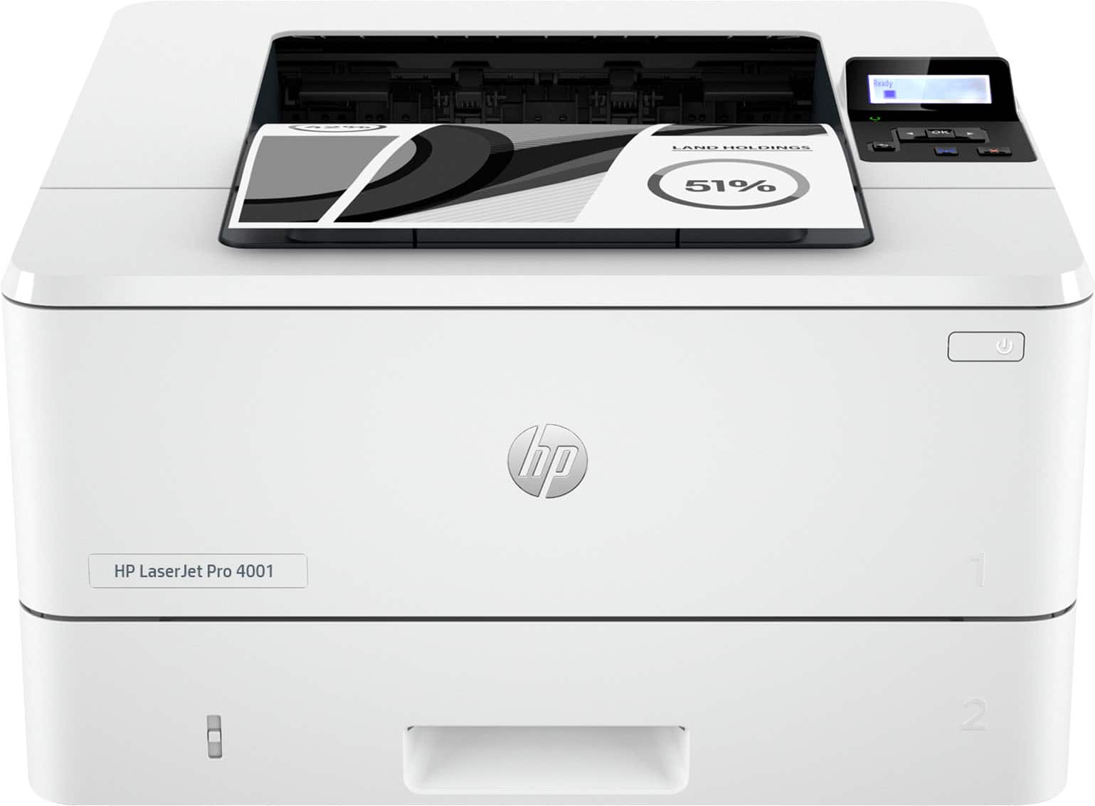 HP - LaserJet Pro 4001dw Wireless Black-and- Laser Printer - White product image