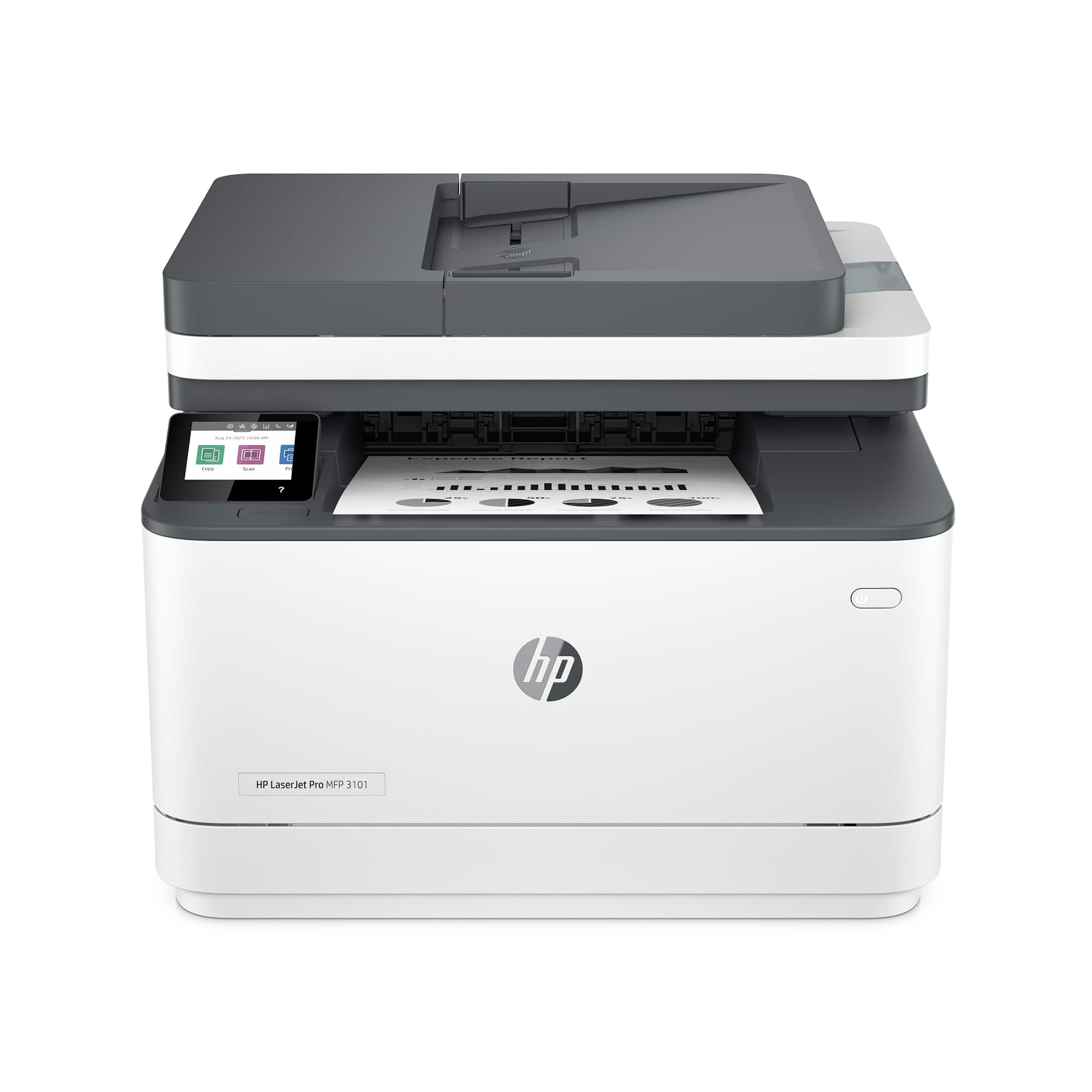 HP - LaserJet Pro MFP 3101fdw Wireless AI-Enabled Black-and- All-in-One Laser Printer - White product image