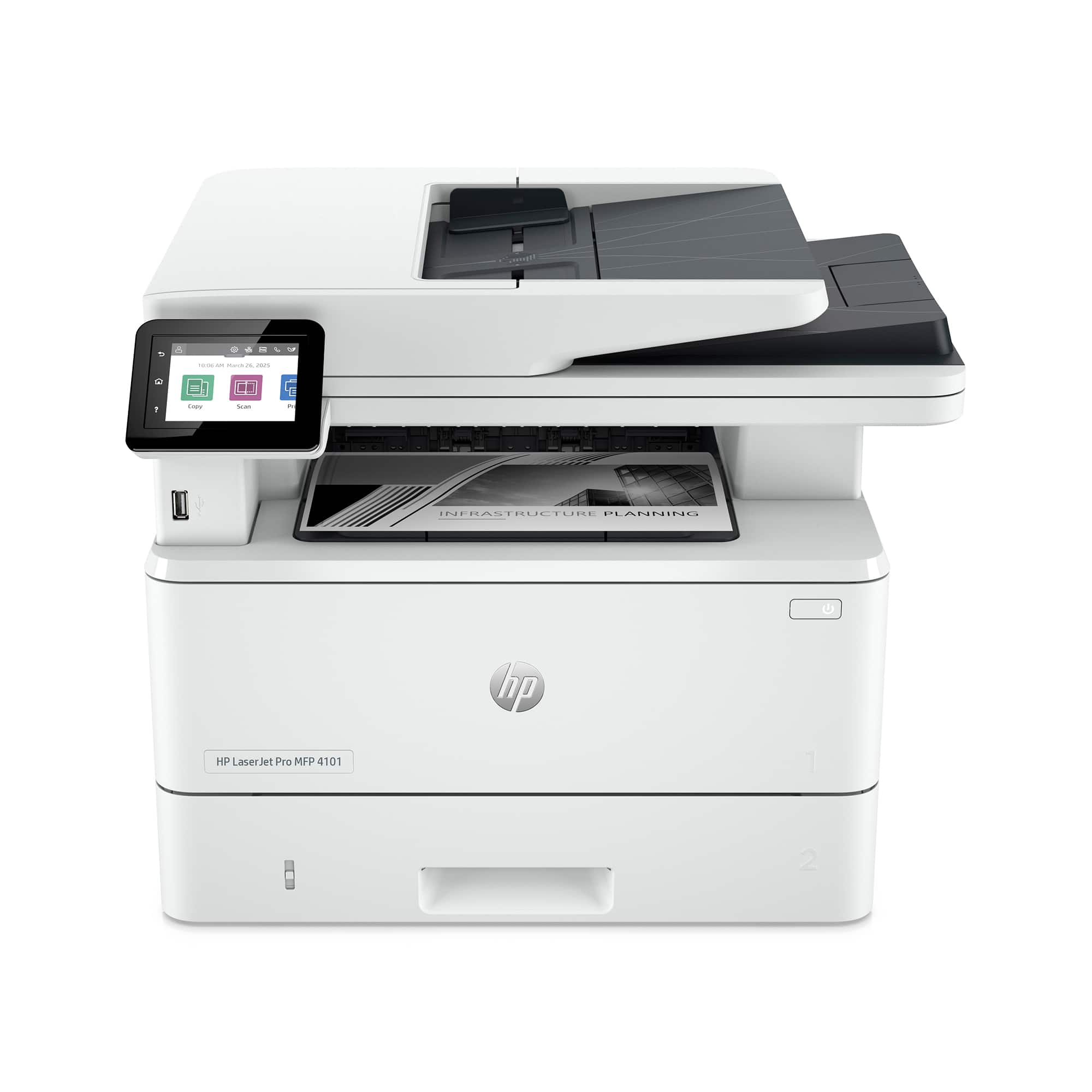HP - LaserJet Pro MFP 4101fdn AI-Enabled Black-and- All-in-One Laser Printer - White product image