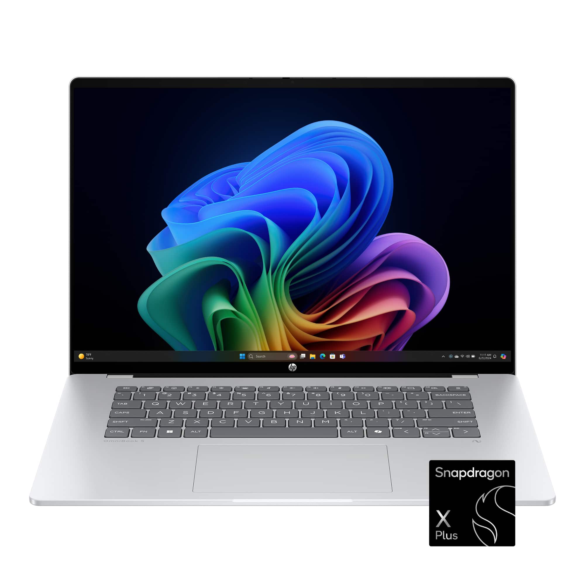 HP - OmniBook 5 - Copilot+ PC - 16" 2K OLED Touch-Screen Laptop - Snapdragon X Plus 2025 - 16GB Memory - 1TB SSD - Glacier S…