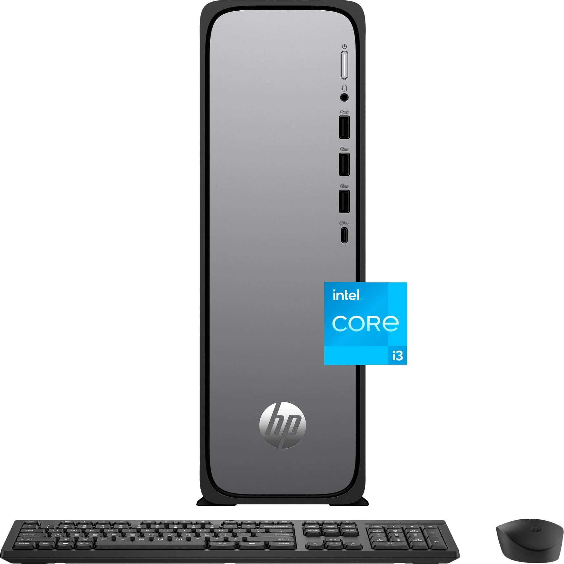 HP - OmniDesk Slim Desktop - Intel Core i3-13100 2023 - 8GB DDR5 Memory - 256GB SSD - Meteor Silver product image