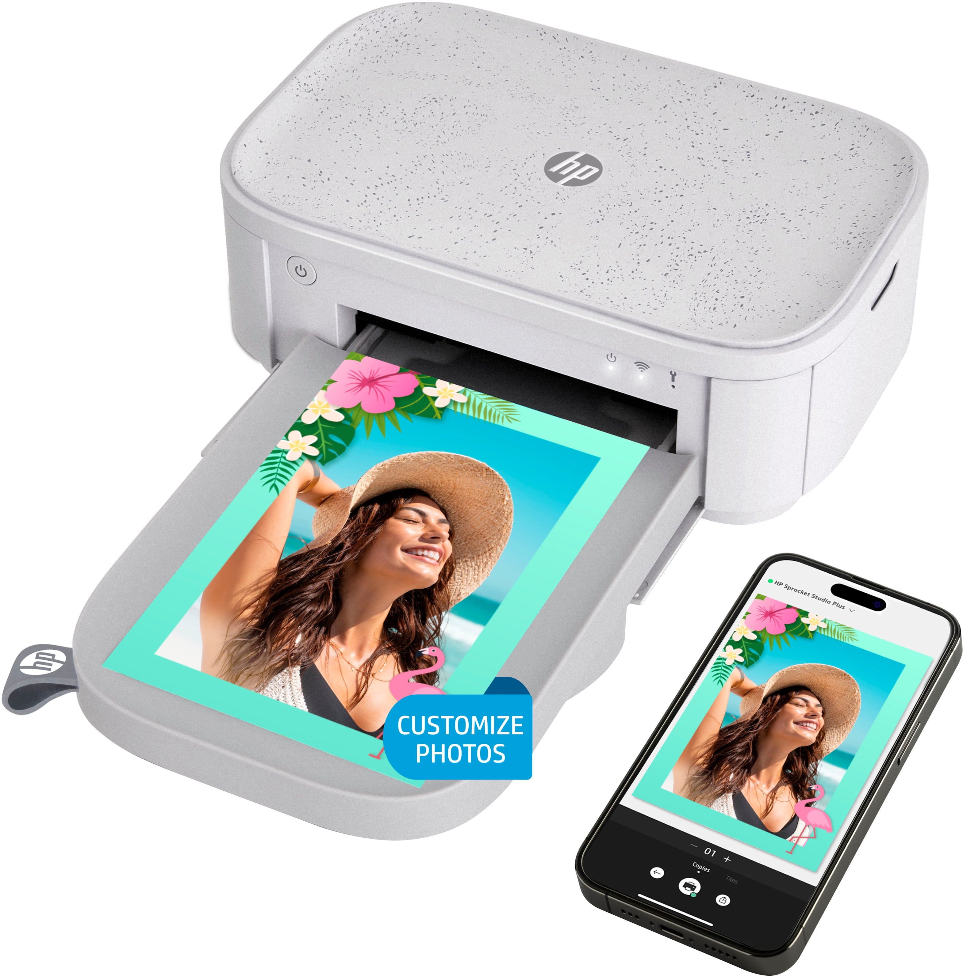 HP - Sprocket Studio Plus WiFi Photo Printer, Compatible with iOS and Android - White product image