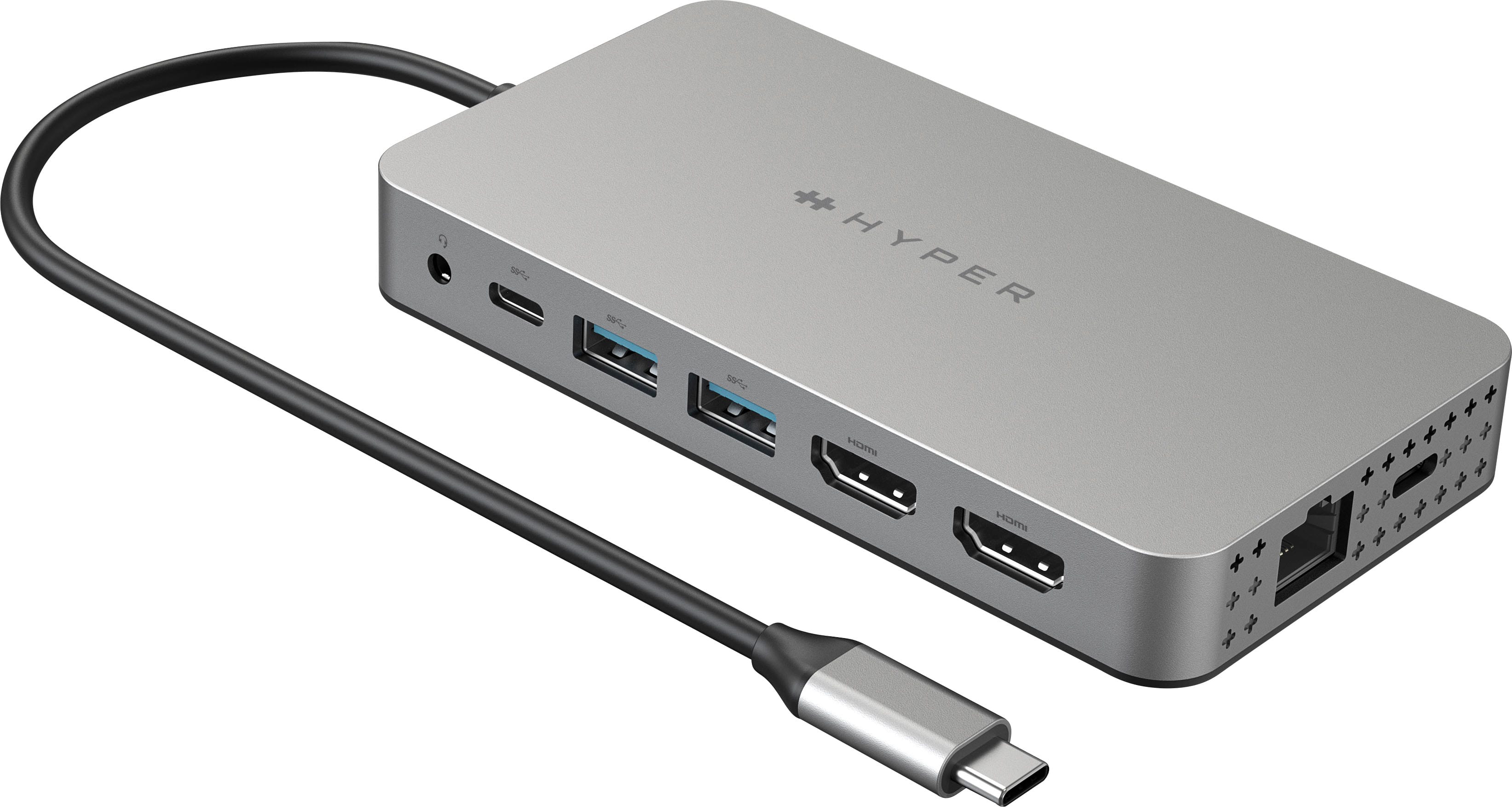Hyper - HyperDrive Dual 10 Port USB-C Hub, 4K HDMI, Ethernet, 1 USB-C, 2 USB-A, microSD/SD, travel dock for M1/M2/M3 MacBook…