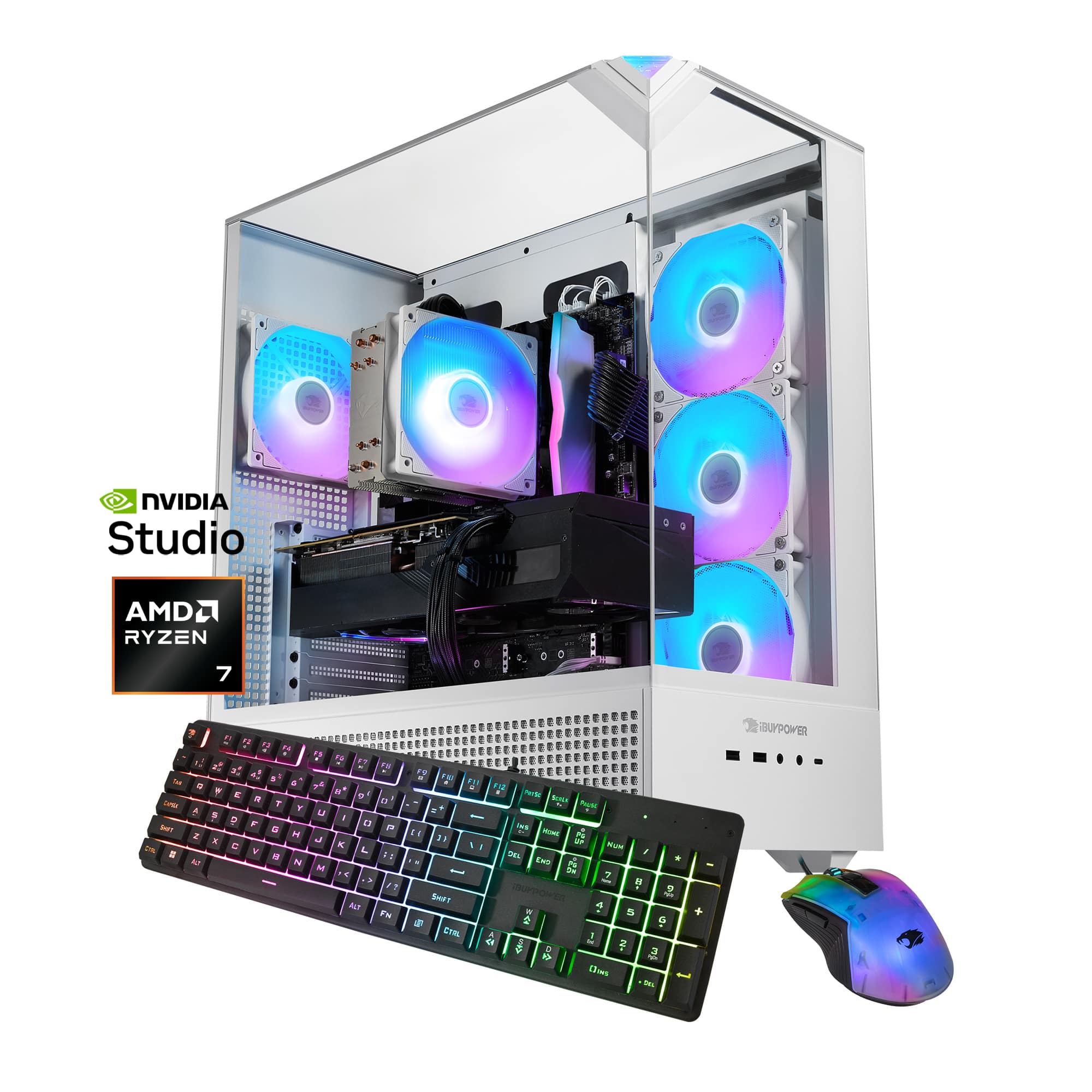 iBUYPOWER - Element Gaming Desktop PC - AMD Ryzen 7 8700F, NVIDIA GeForce RTX 5060 8GB, 16GB DDR5 RGB,1TB NVMe - White produ…