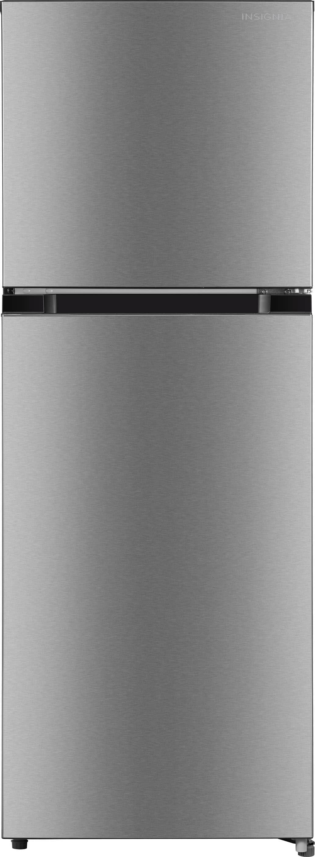Insignia™ - 10.1 Cu. Ft. Top-Freezer Refrigerator with Reversible Door and ENERGY STAR Certification - Stainless Steel Look…