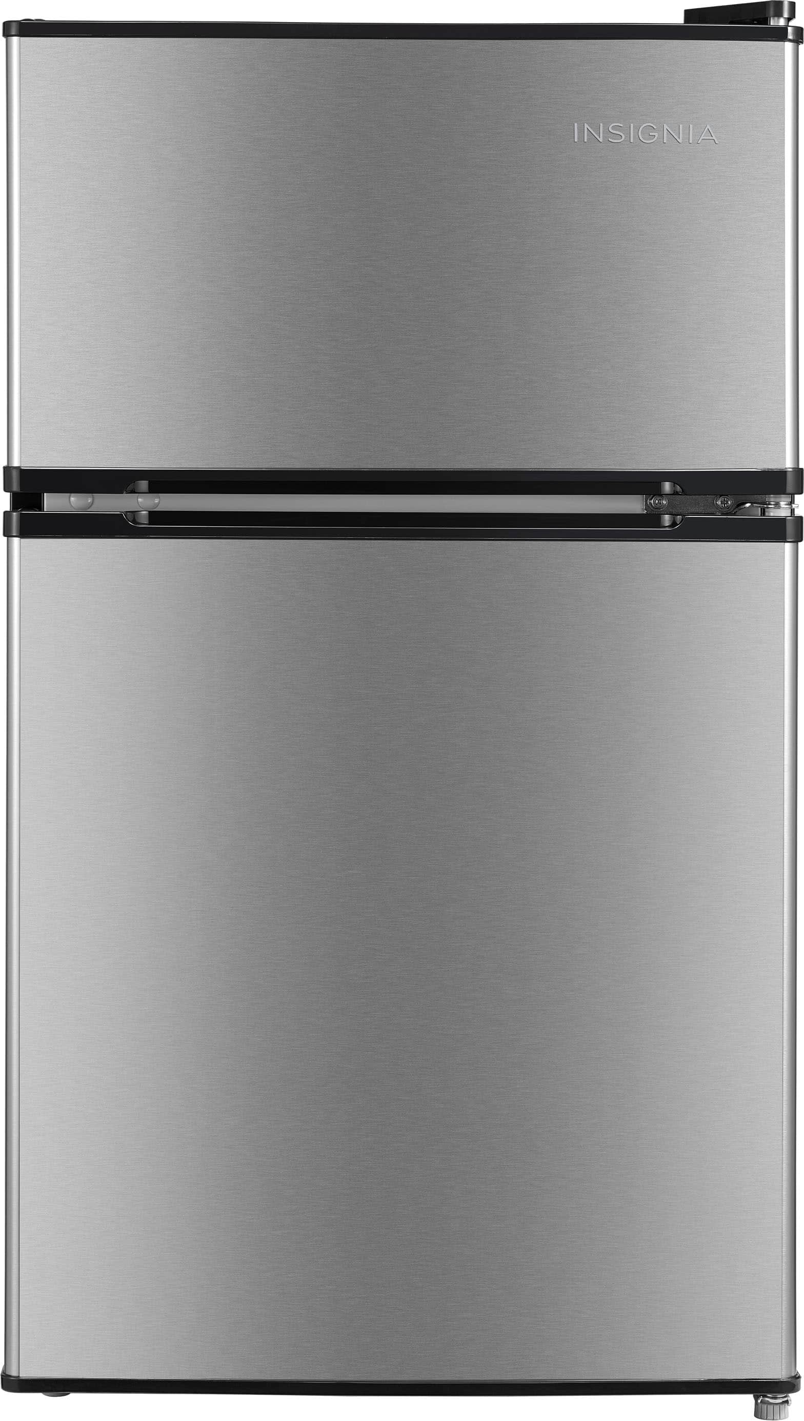 Insignia™ - 3.1 Cu. Ft. Mini Fridge with Top Freezer and ENERGY STAR Certification - Stainless Steel Look product image