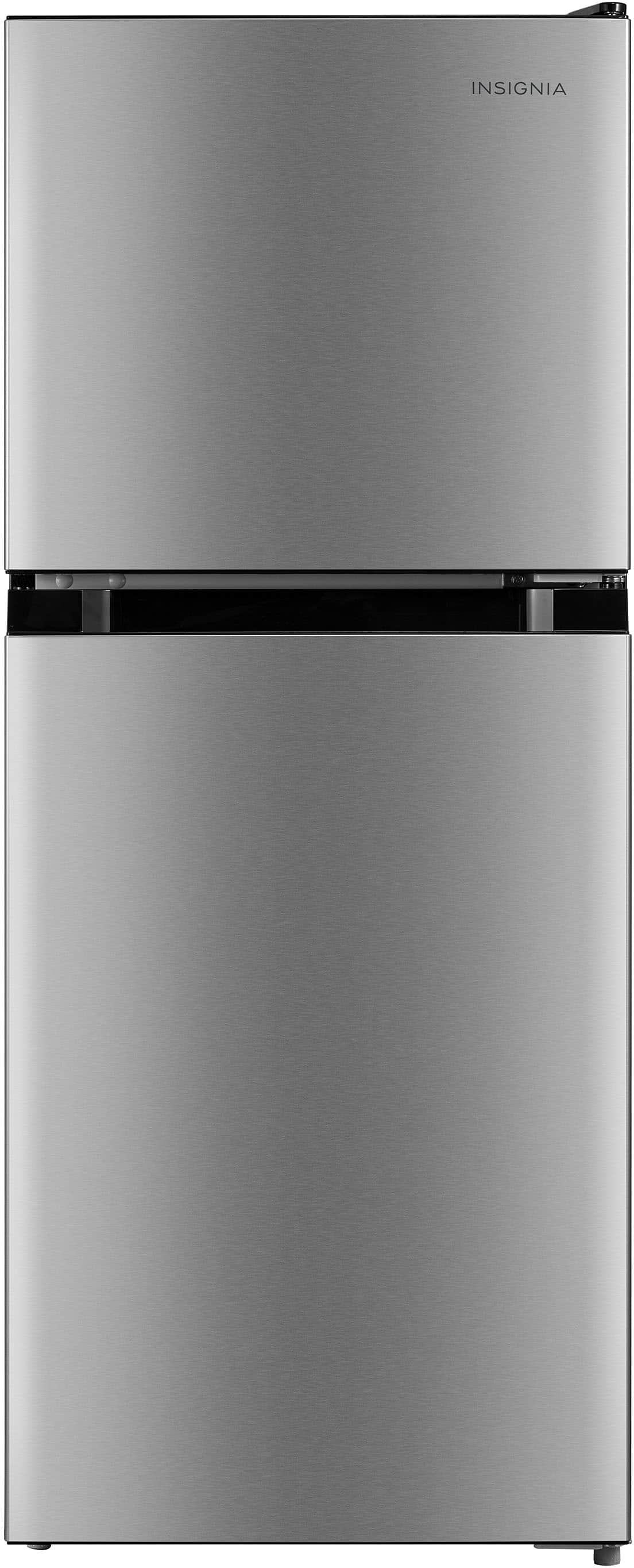 Insignia™ - 4.5 Cu. Ft. Mini Fridge with Top Freezer and ENERGY STAR Certification - Stainless Steel Look product image