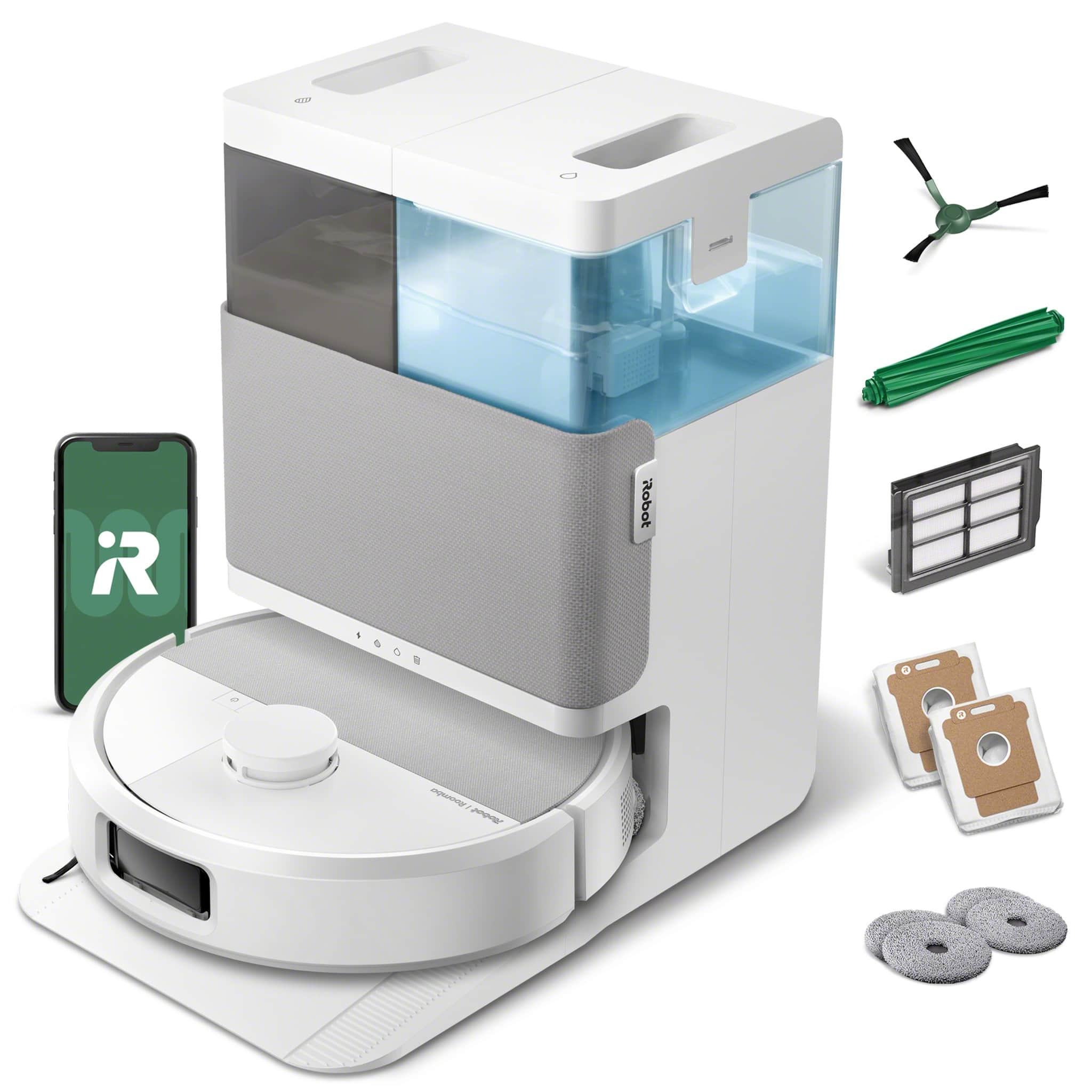 iRobot - Roomba 505 Combo Vac & Mop + AutoWash Dock - Extending Spinning Mop Pads, Self-Empties, Pad Wash & Heated Dry, LiDA…