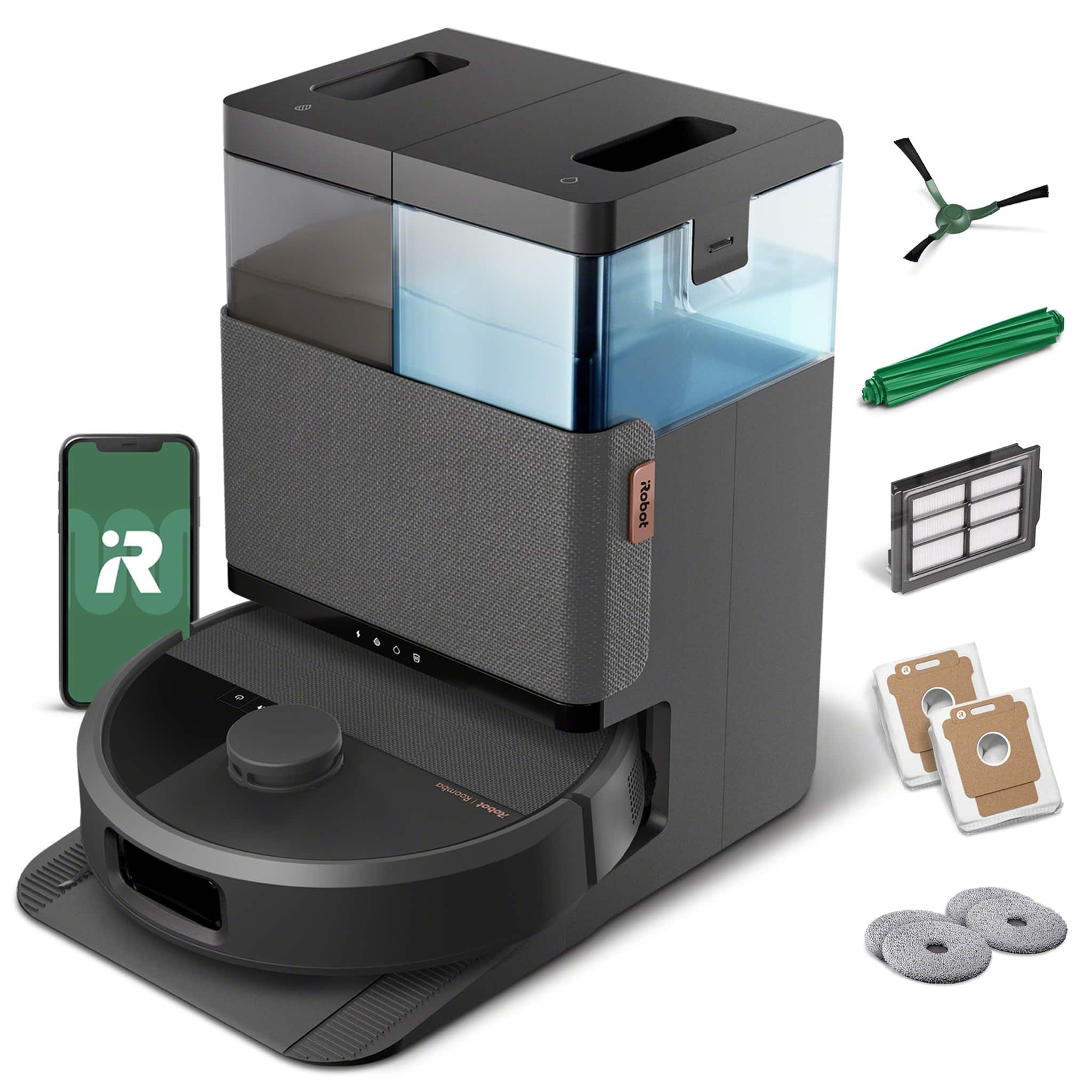 iRobot - Roomba 505 Combo Vacuum & Mop + AutoWash Dock - Extending Spinning Mop Pads, Self-Empties, Pad Wash & Heated Dry, L…
