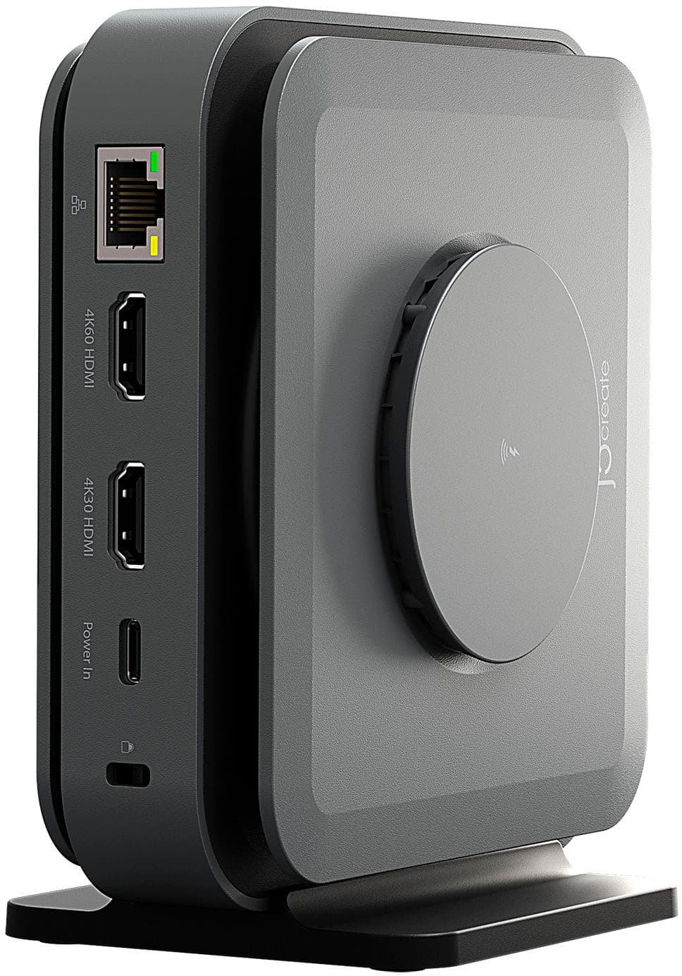 j5create - USB-C Dual 4K HDMI Docking Station with 15W Wireless Charging - Space Gray product image