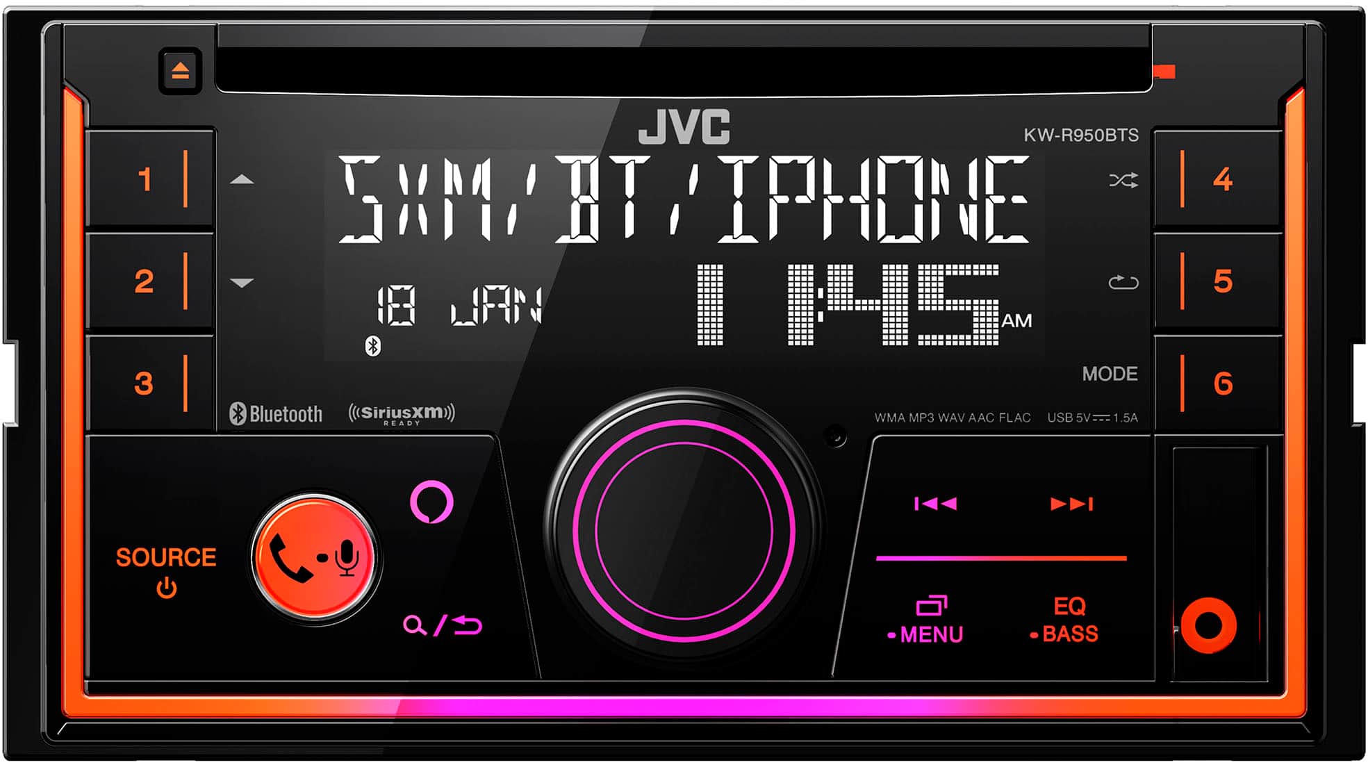 JVC - Bluetooth CD/DM Receiver with Voice Assistant Built in and Satellite Radio Ready - Black product image