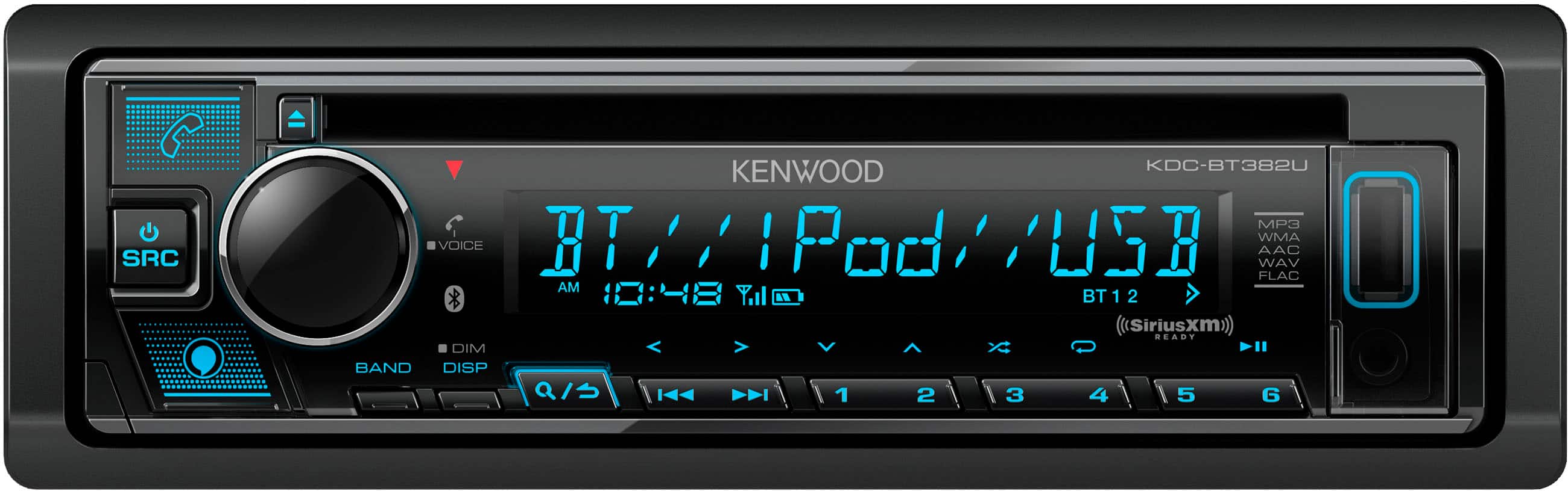Kenwood - Bluetooth CD/Digital Media (DM) Receiver and Satellite Radio-Ready with Detachable Faceplate - Black product image
