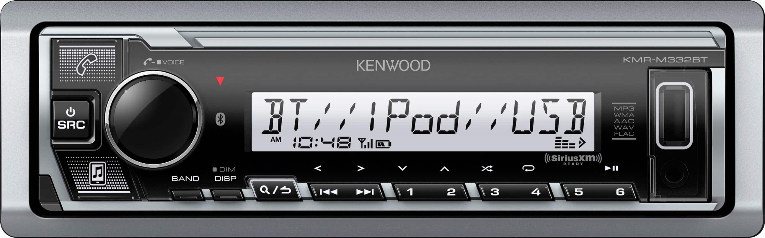 Kenwood - Bluetooth Digital Media (DM) Marine Receiver with Satellite Radio-Ready - Silver product image