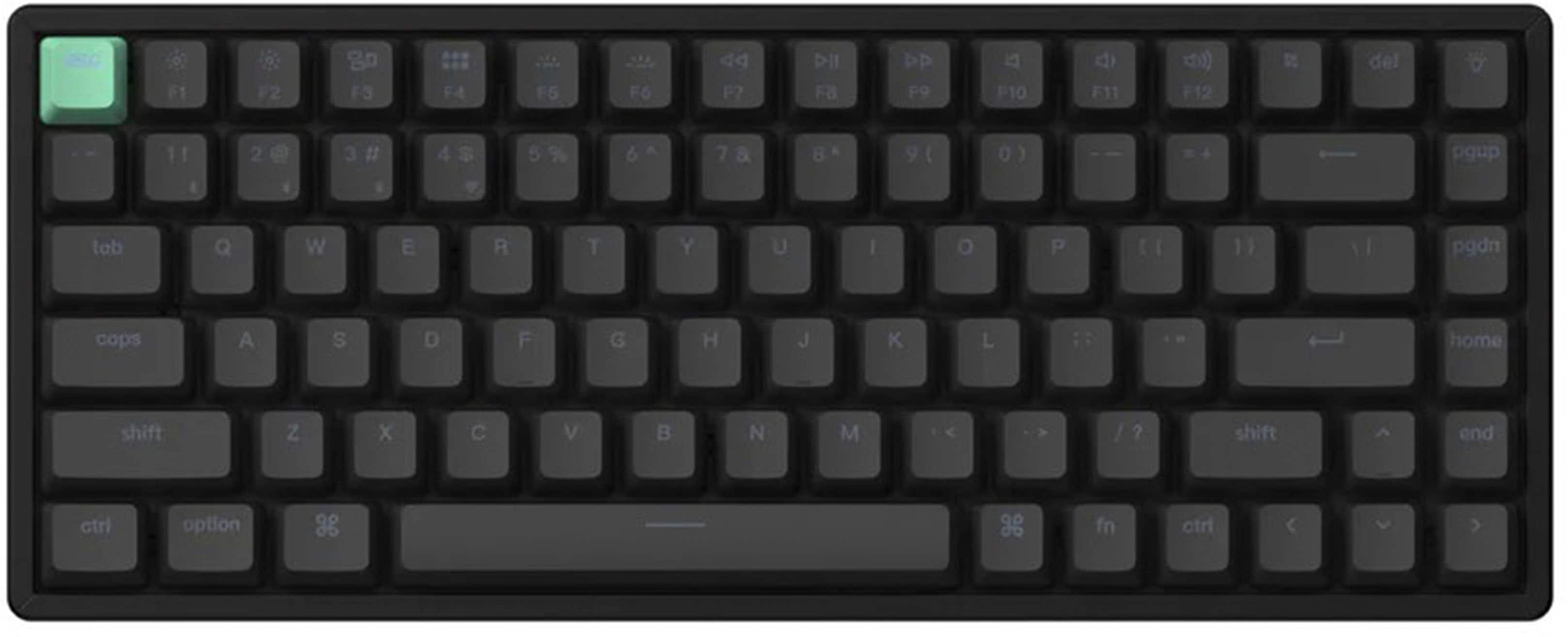 Keychron - K2 HE 75% Custom Wireless RGB Mechanical Keyboard with Programmable QMK/VIA Hot-Swappable Magnetic Switch - Black…