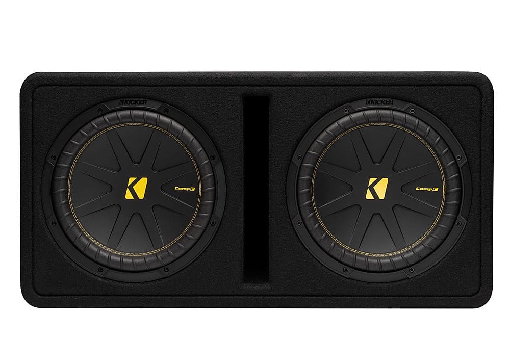 KICKER - CompC 12" Loaded Enclosures Dual Single-Voice-Coil 2-Ohm Subwoofers - Black product image