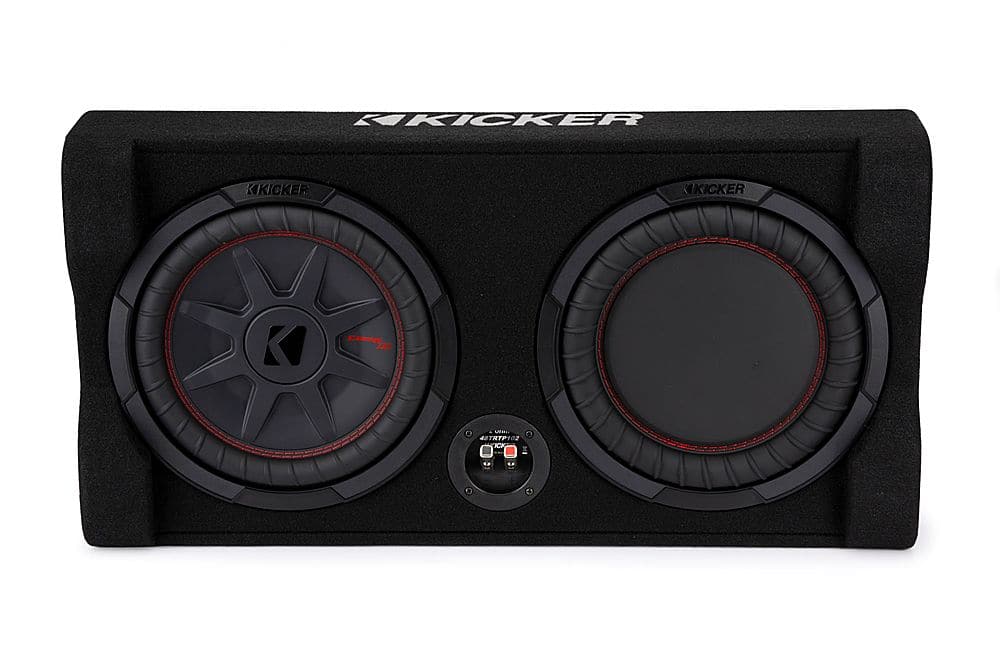 KICKER - CompRT Down-Firing 10” Dual-Voice-Coil 2-Ohm Loaded Subwoofer Enclosure - Black product image