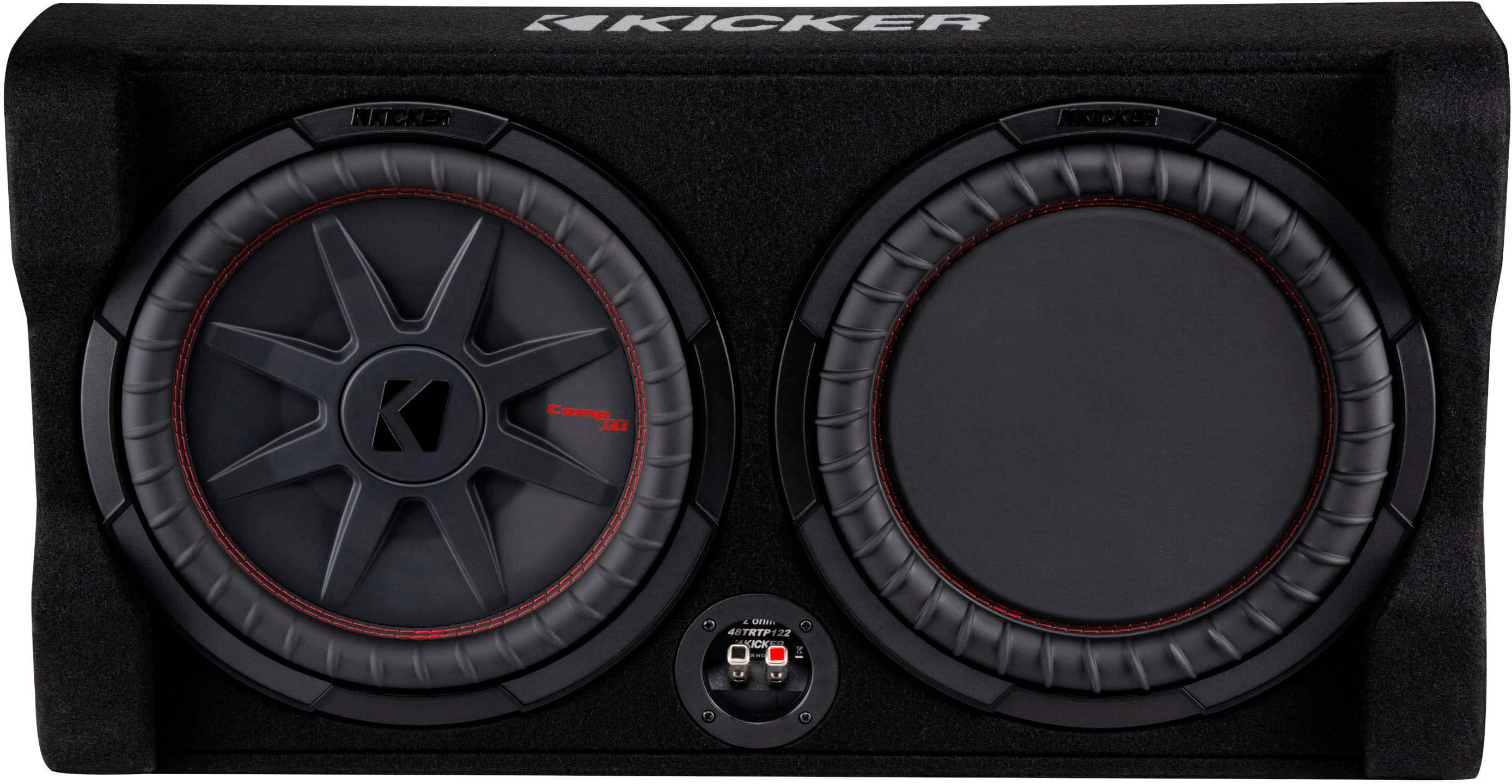 KICKER - CompRT Down-Firing 12” Dual-Voice-Coil 2-Ohm Loaded Subwoofer Enclosure - Black product image