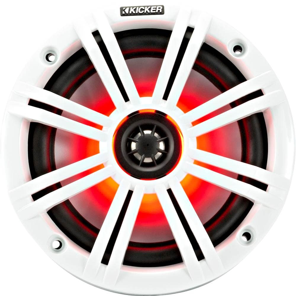 KICKER - KM Series 6-1/2" 2-Way Marine Speakers with Polypropylene Cones Pair - Charcoal And White product image