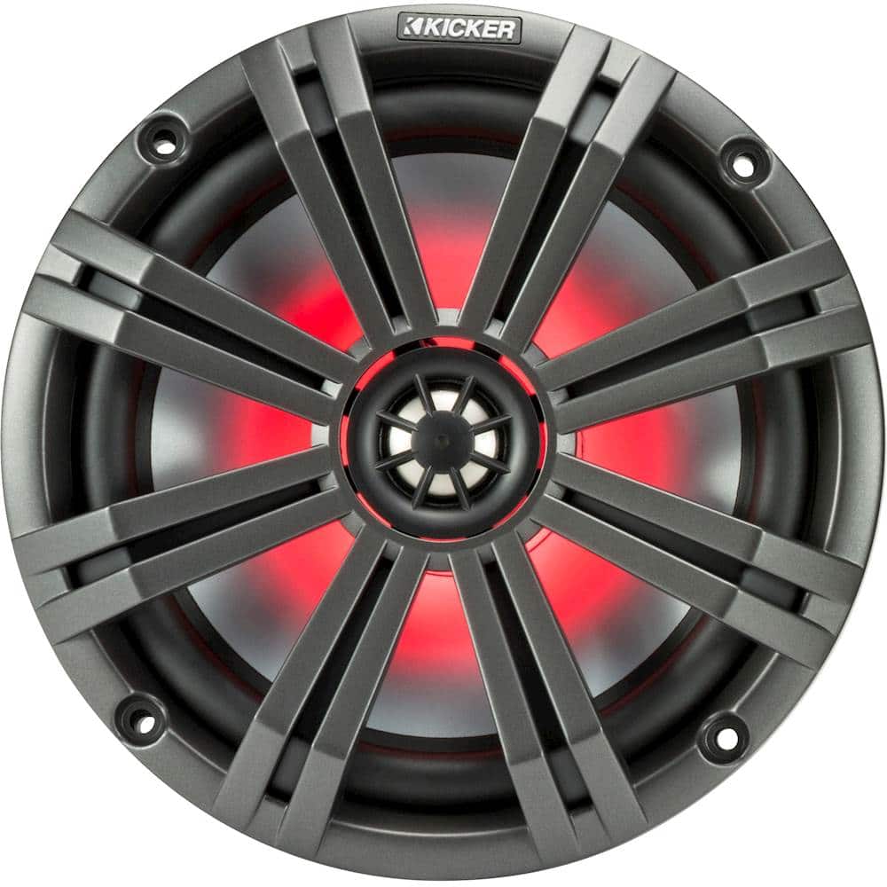 KICKER - KM Series 8" 2-Way Marine Speakers with Polypropylene Cones Pair - Charcoal And White product image