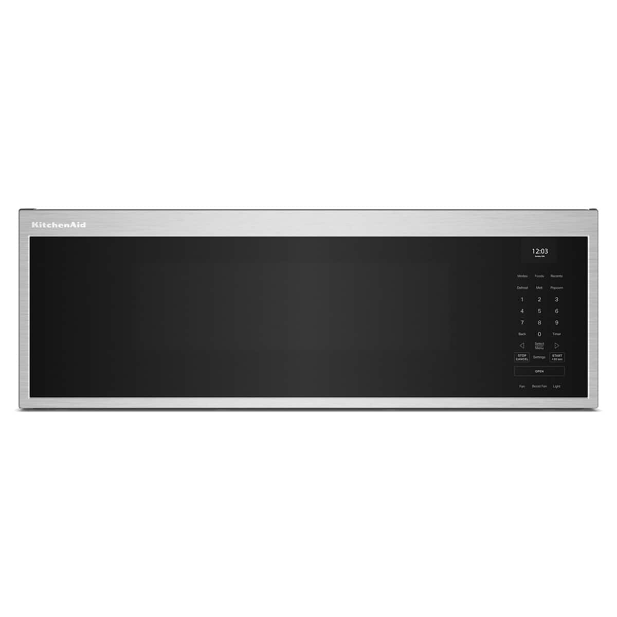 KitchenAid - 1.1 Cu. Ft. Low Profile Over-the-Range Smart Microwave with Sensor Cooking and Dual Fan Ventilation - Stainless…
