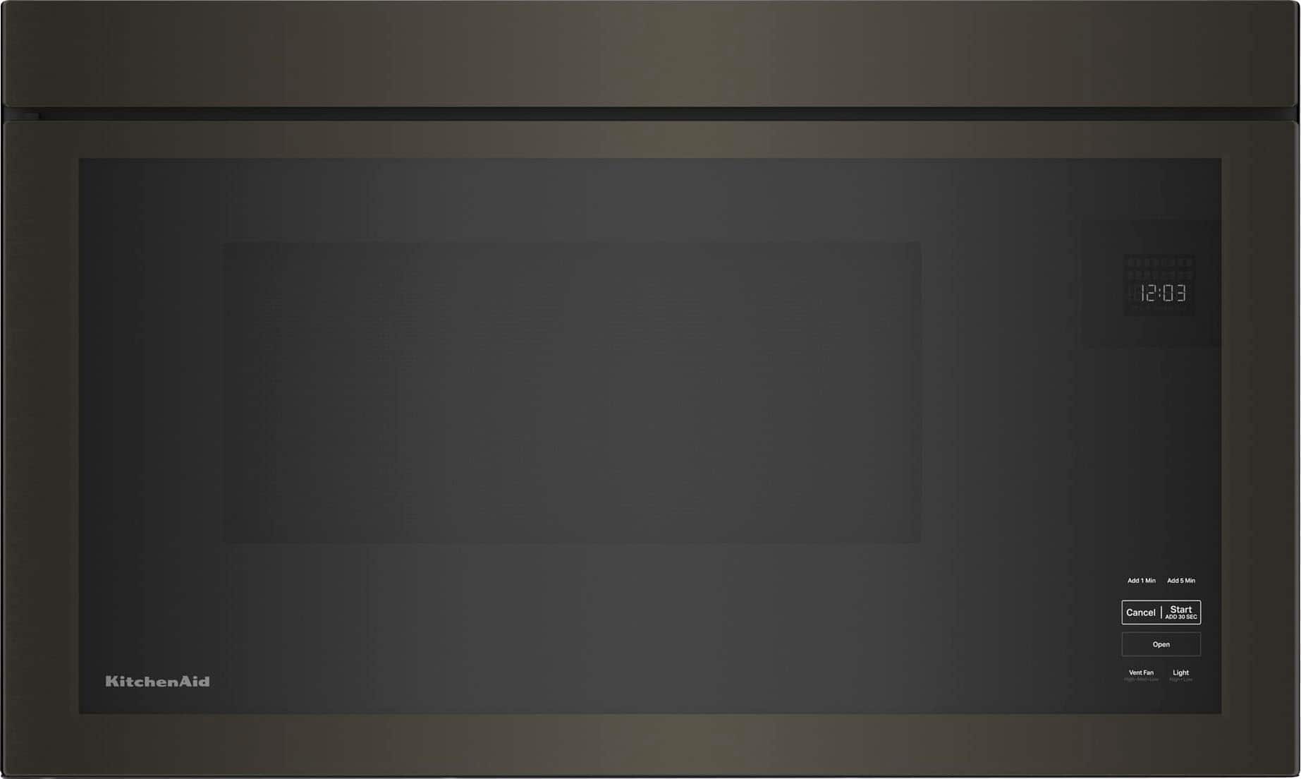 KitchenAid - 1.1 Cu. Ft. Over-the-Range Microwave with Flush Built-in Design - Black Stainless Steel product image