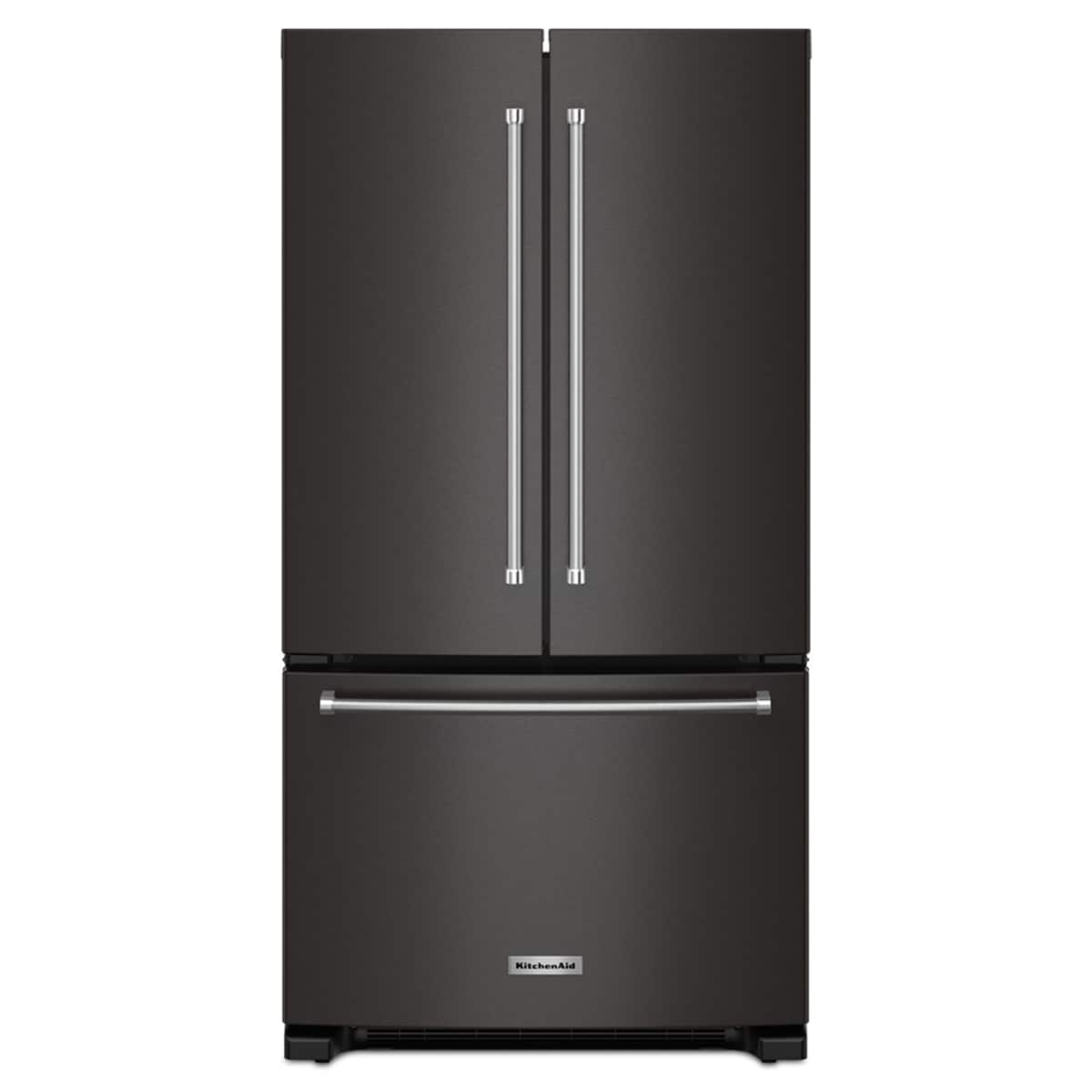 KitchenAid - 20 cu. ft. 36-Inch Width Counter-Depth French Door Refrigerator with Interior Dispense - Print Resist Blk Stnls…