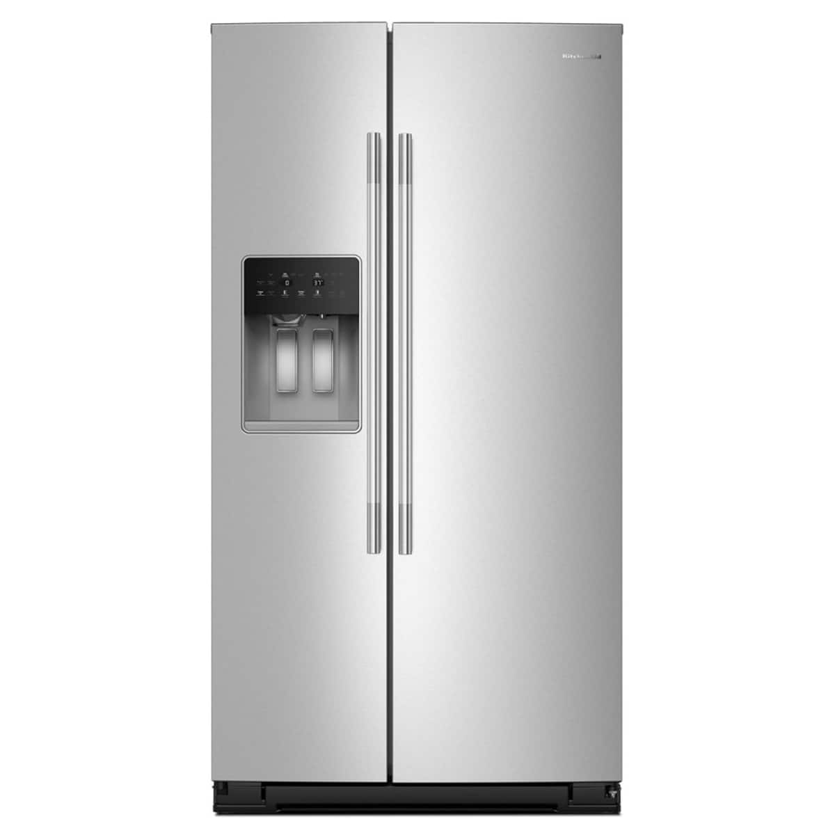 KitchenAid - 20.8 Cu. Ft. Counter-Depth Side-by-Side Refrigerator with Exterior Ice - Stainless Steel product image