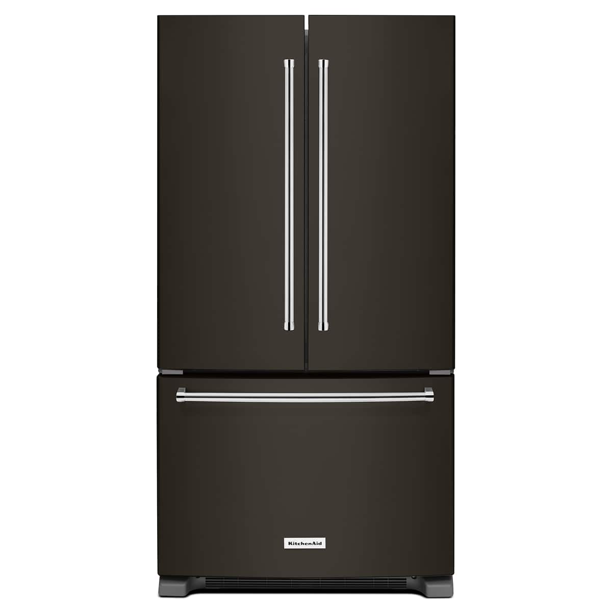 KitchenAid - 21.9 Cu. Ft. French Door Counter-Depth Refrigerator - with Printshield Finish - Black Stainless Steel product i…