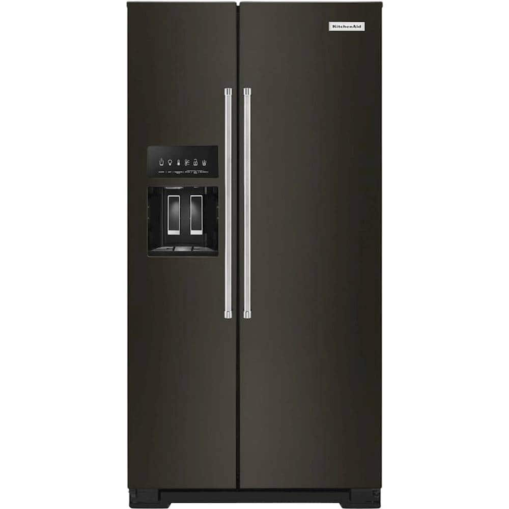 KitchenAid - 22.6 Cu. Ft. Side-by-Side Counter-Depth Refrigerator - Black Stainless Steel product image