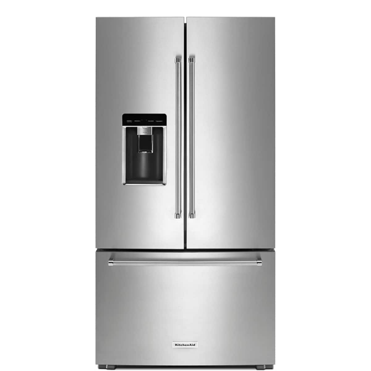 KitchenAid - 23.8 cu. ft. 36" Counter-Depth French Door Platinum Interior Refrigerator with PrintShield Finish - Stainless S…