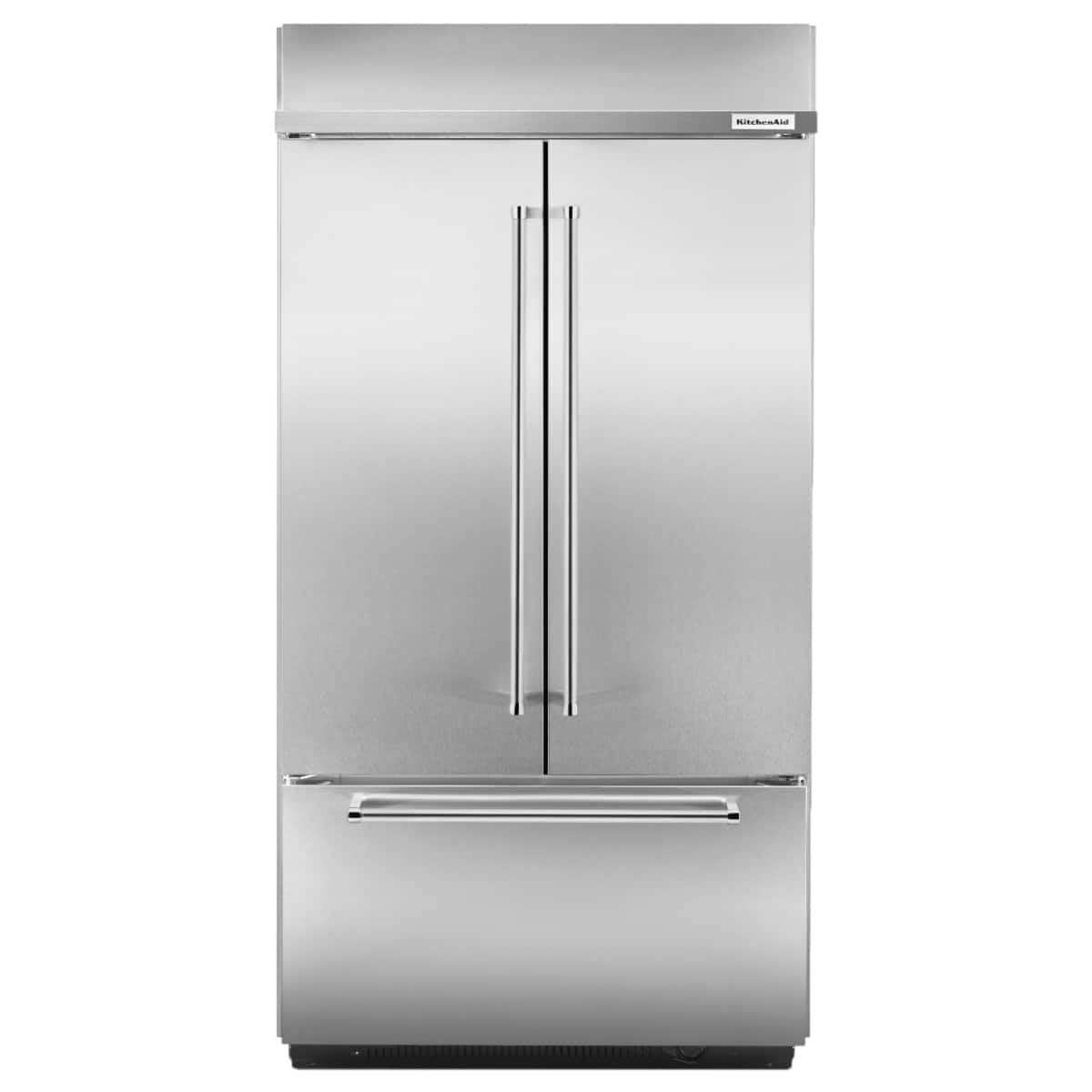 KitchenAid - 24.2 Cu. Ft. 42" Width Built-In Stainless French Door Refrigerator with Platinum Interior Design - Stainless St…