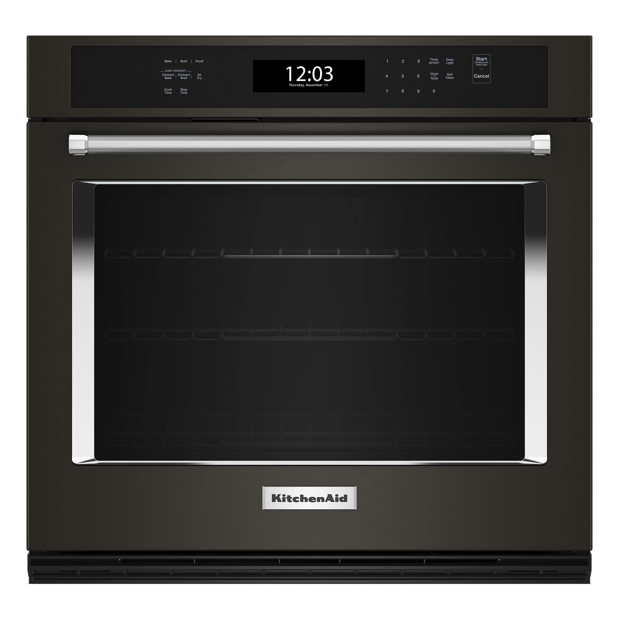KitchenAid - 27" Built-In Single Electric Wall Oven with Air Fry Mode - Black Stainless Steel product image