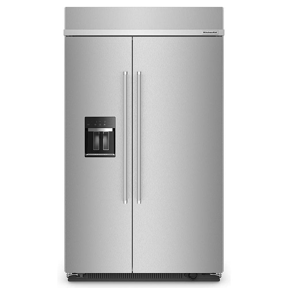 KitchenAid - 29.4 Cu. Ft. Side-by-Side Built-In Refrigerator with Ice and Water Dispenser - Stainless Steel product image