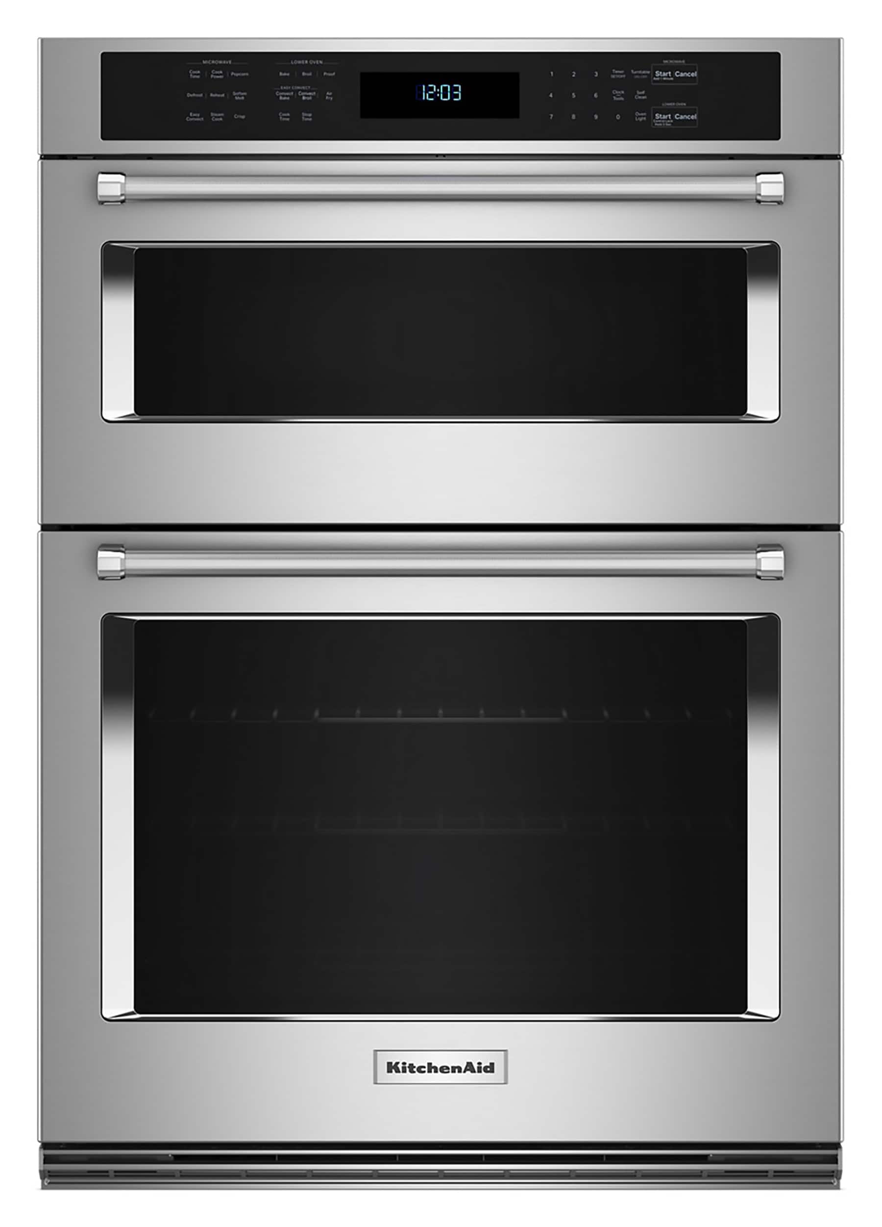 KitchenAid - 30" Built-In Electric Convection Double Wall Combination with Microwave and Air Fry Mode - Stainless Steel prod…