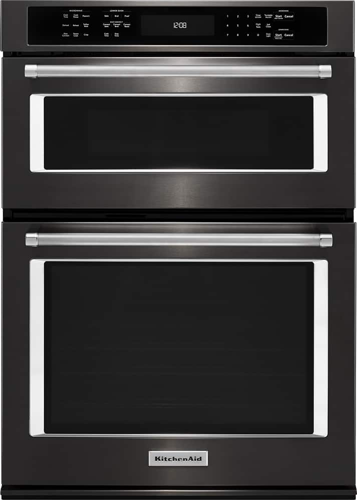 KitchenAid - 30" Single Electric Convection Wall Oven with Built-In Microwave - Black Stainless Steel product image