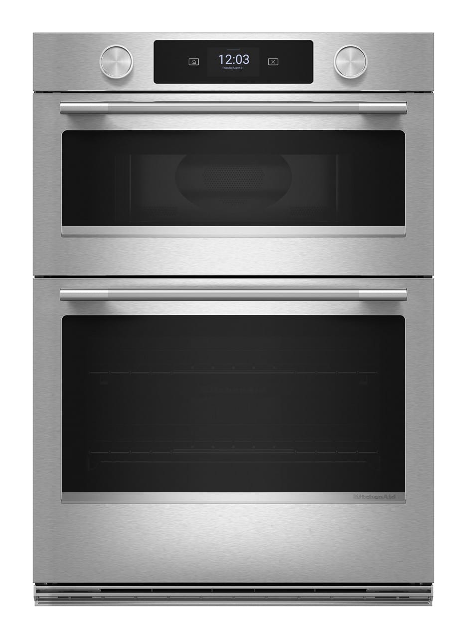 KitchenAid - 30" Smart Built-In Electric Double Wall Combination with Microwave and Assisted Cooking Modes - Stainless Steel…