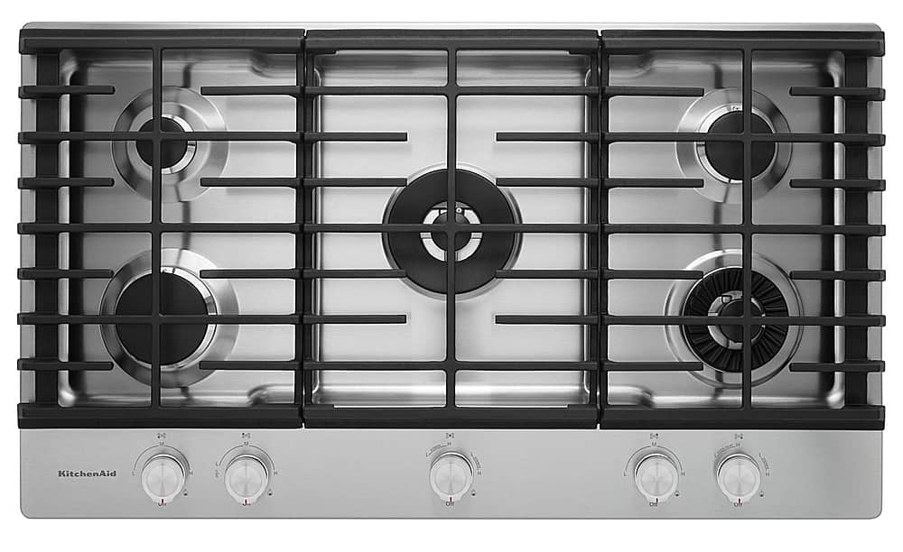 KitchenAid - 36" Built-In Gas Cooktop - Stainless Steel product image
