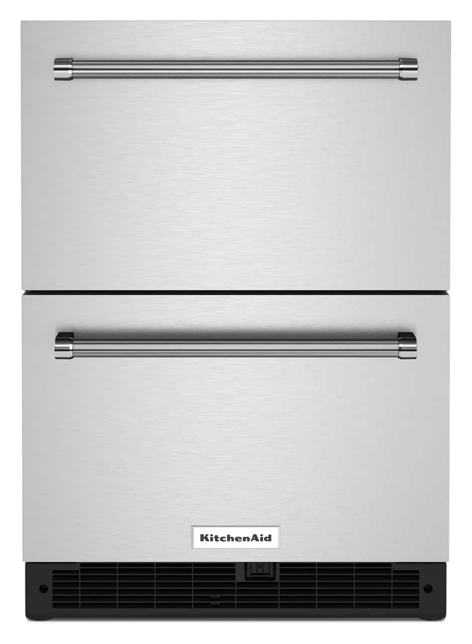 KitchenAid - 4.40 Cu. Ft. Built-In Mini Fridge with Double-Drawer Refrigerator - Stainless Steel product image