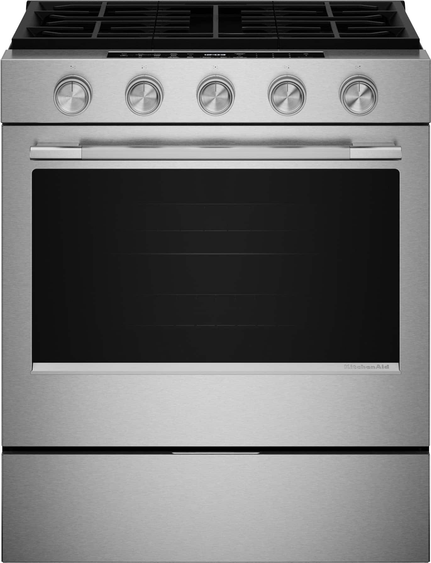 KitchenAid - 5.0 Cu. Ft. Slide-in Gas Range with Convection Cooking Modes - Stainless Steel product image