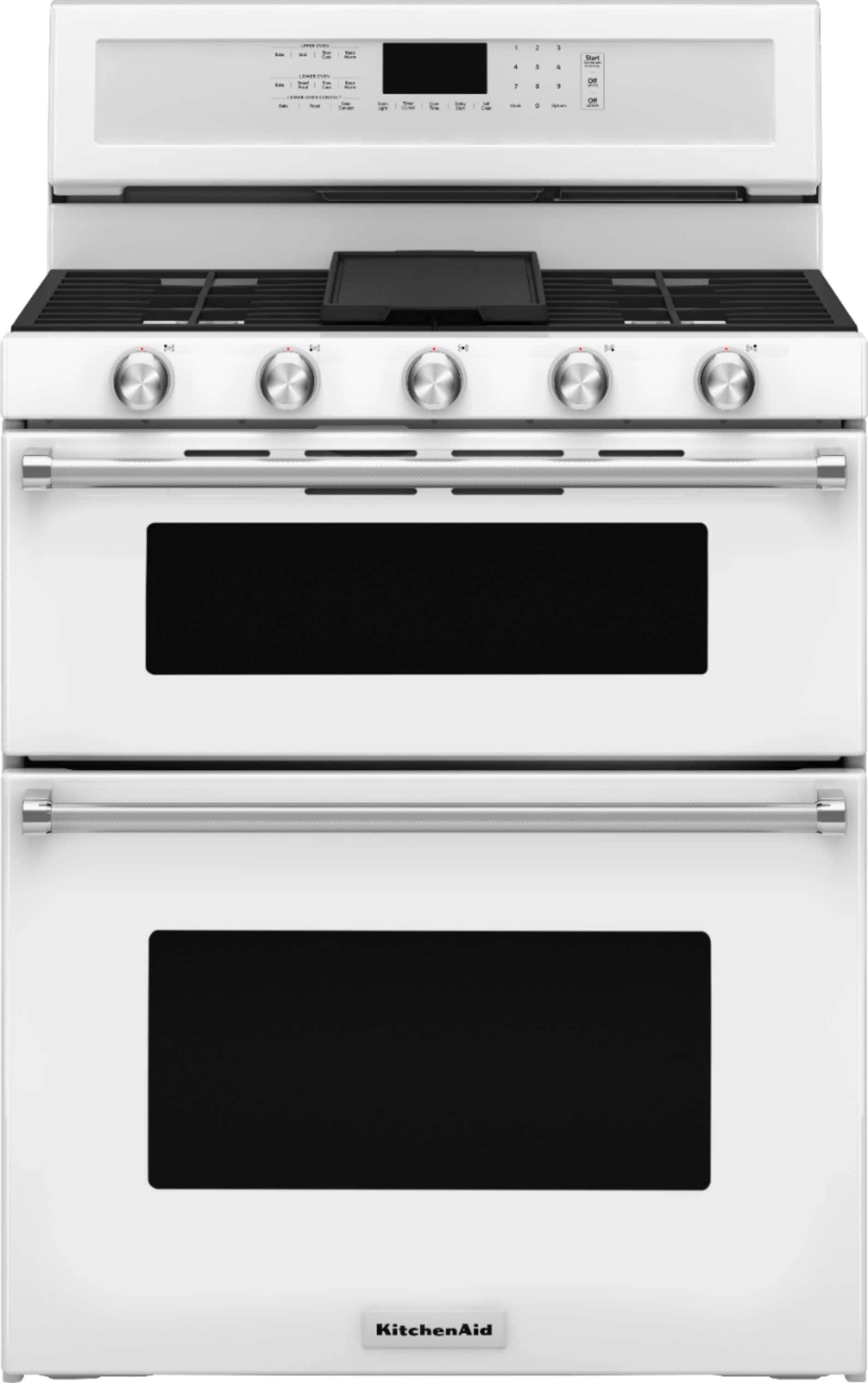 KitchenAid - 6.0 Cu. Ft. Self-Cleaning Freestanding Double Oven Gas Convection Range - Black Stainless Steel product image