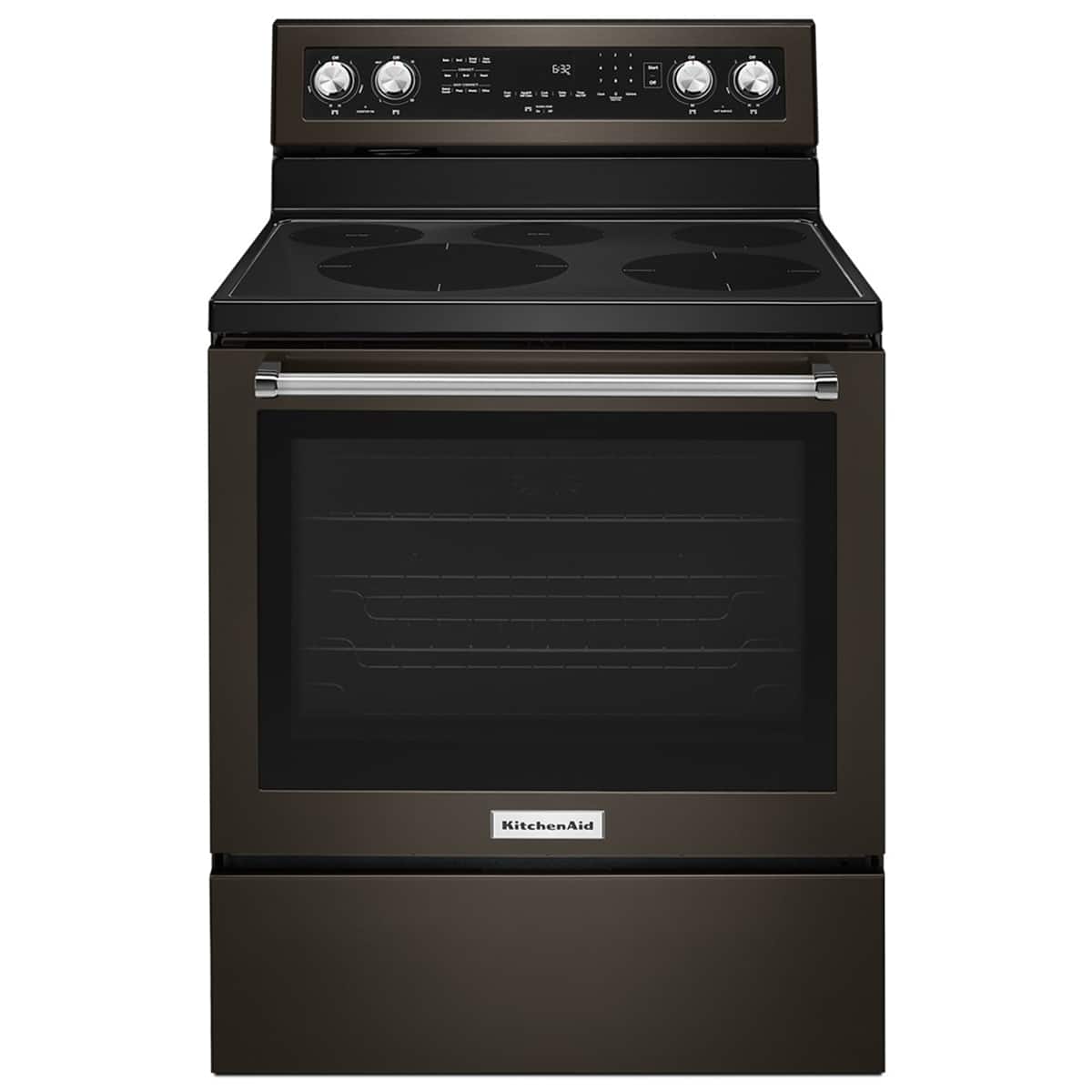 KitchenAid - 6.4 Cu. Ft. Self-Cleaning Freestanding Electric Convection Range - Black Stainless Steel product image