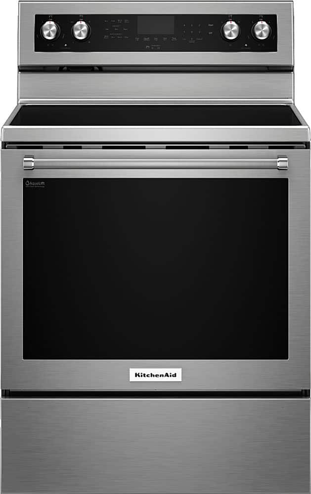 KitchenAid - 6.4 Cu. Ft. Self-Cleaning Freestanding Electric Convection Range - Stainless Steel product image